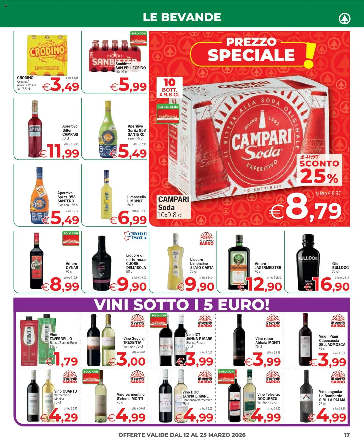 Volantino Eurospar del 12.03.2026 | Pagina: 17 | Prodotti: Vino, Arancia, Liquore, Aperitivo
