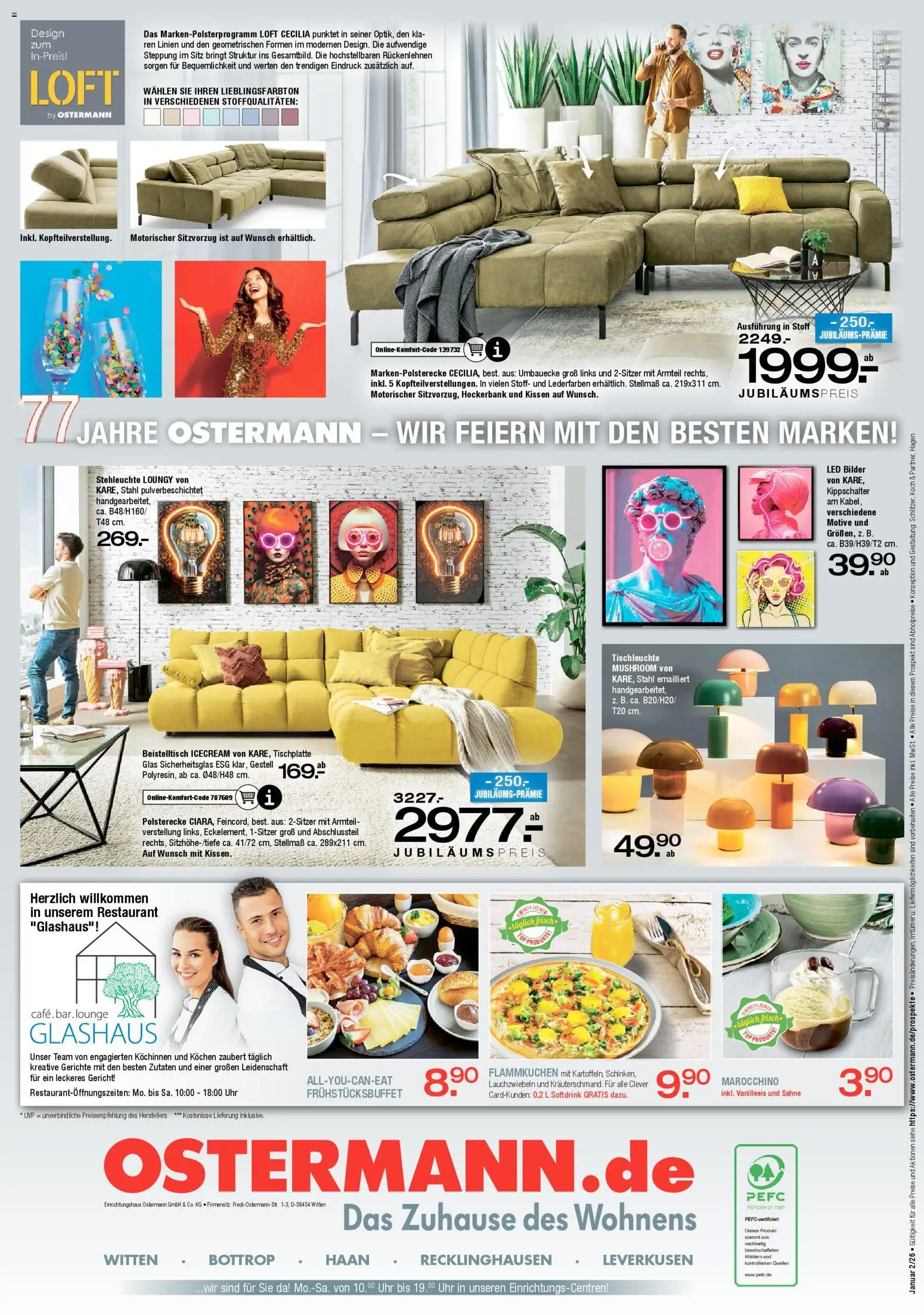 Ostermann Prospekt 	 – gültig ab 17.01.2026 | Seite: 12 | Produkte: Beistelltisch, Bilder, Sahne, Uhr