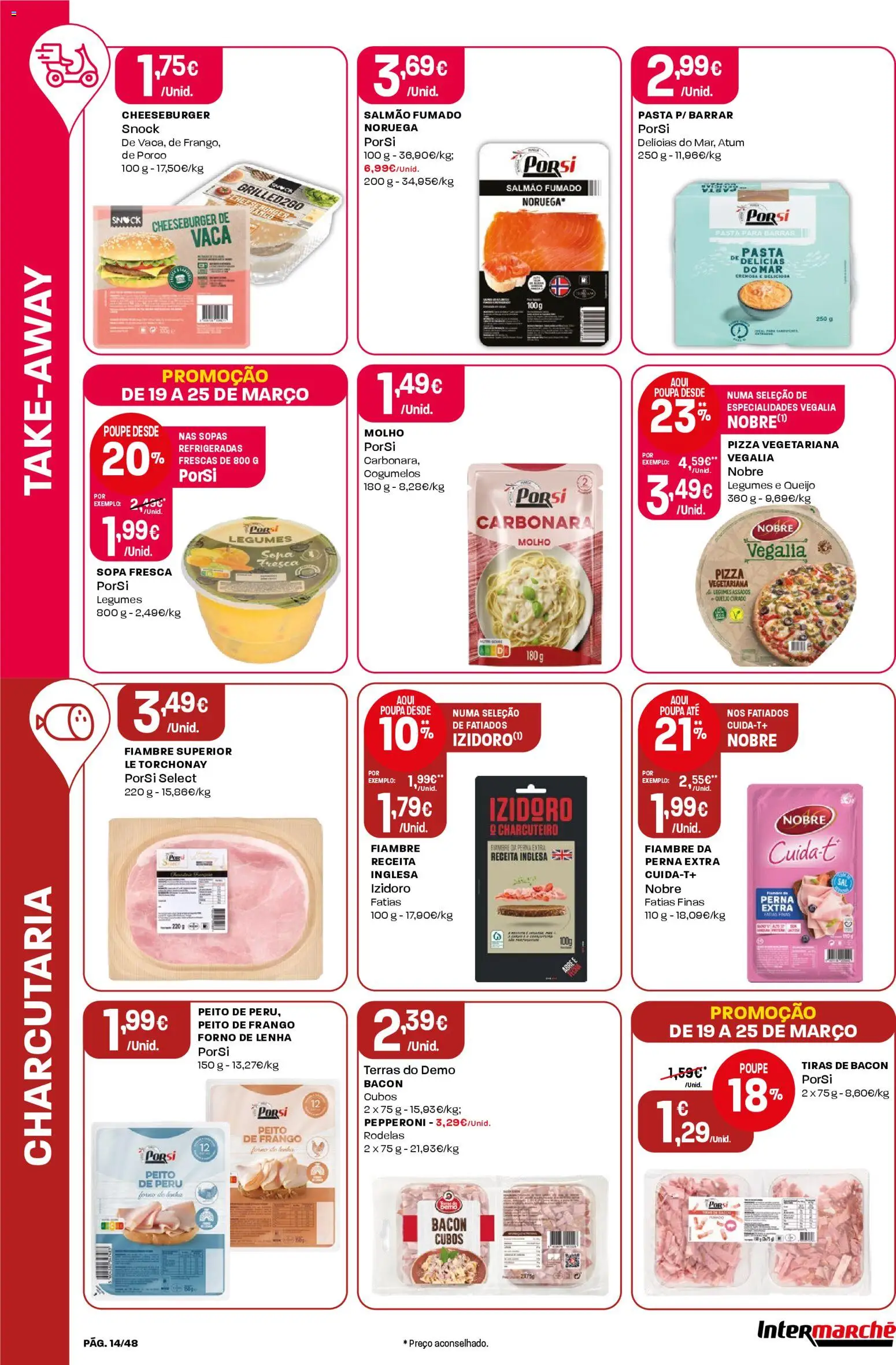 Intermarché folheto │ válido de 19.03.2026 | Página: 14 | Produtos: Forno, Peru, Sopa, Pizza