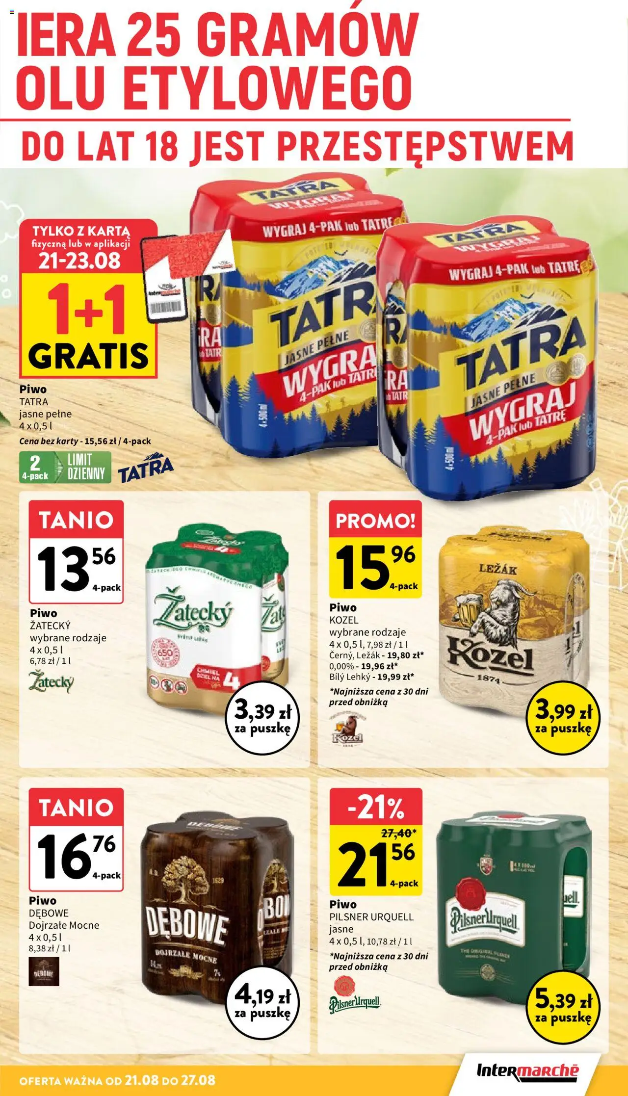 Intermarche Gazetka od 21.08.2025 | Strona: 31 | Produkty: Karta, Leżak, Piwo