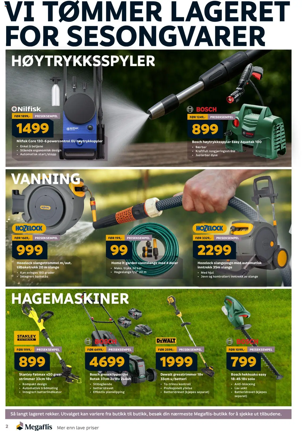 | Side: 2 | Produkter: Høytrykkspyler, Vekt, Champagne, Gressklipper
