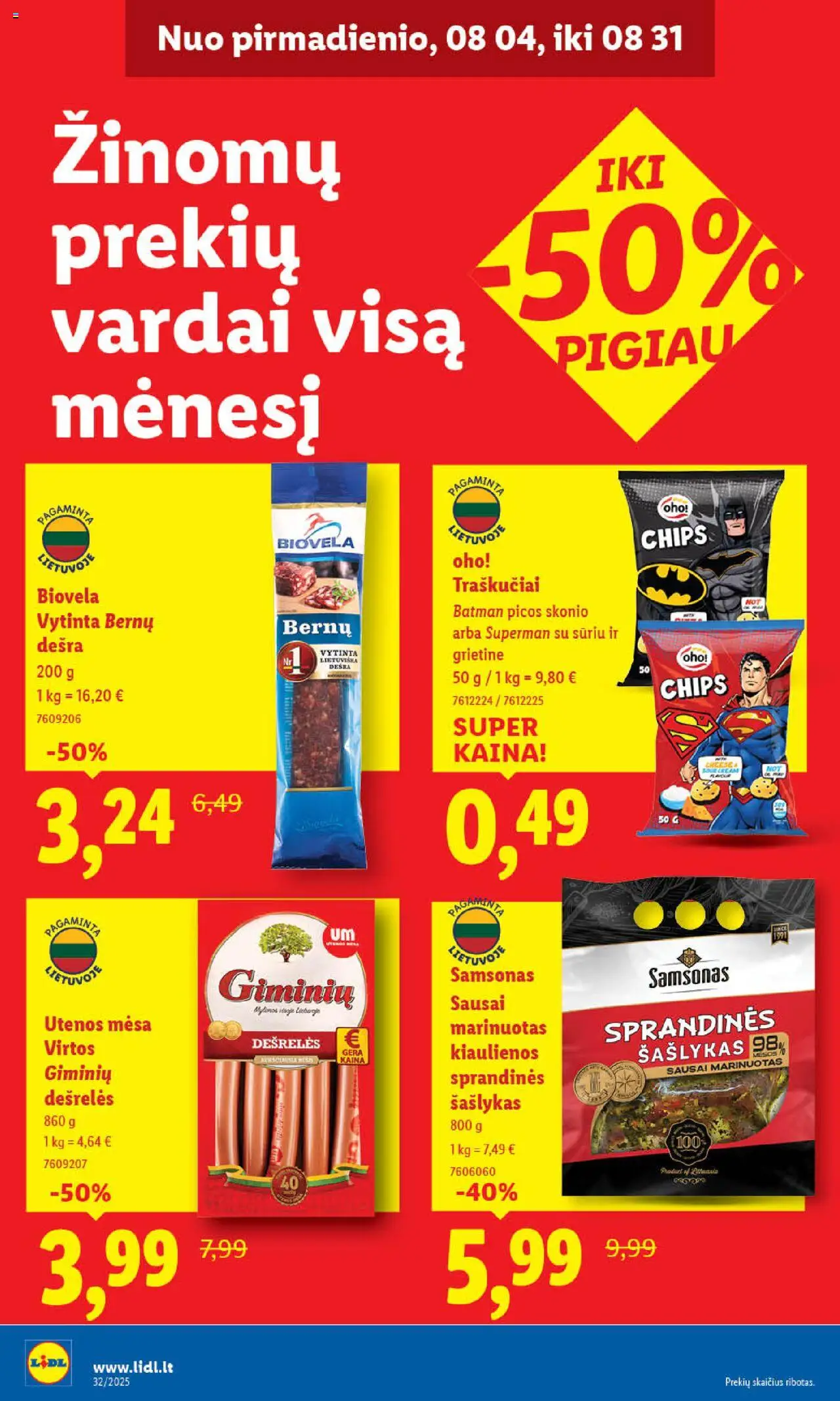 LIDL - Leidinys│galioja nuo 04.08.2025 | Puslapis: 24 | Prekių: Dešrelės, Dešra, Grietinė, Traškučiai