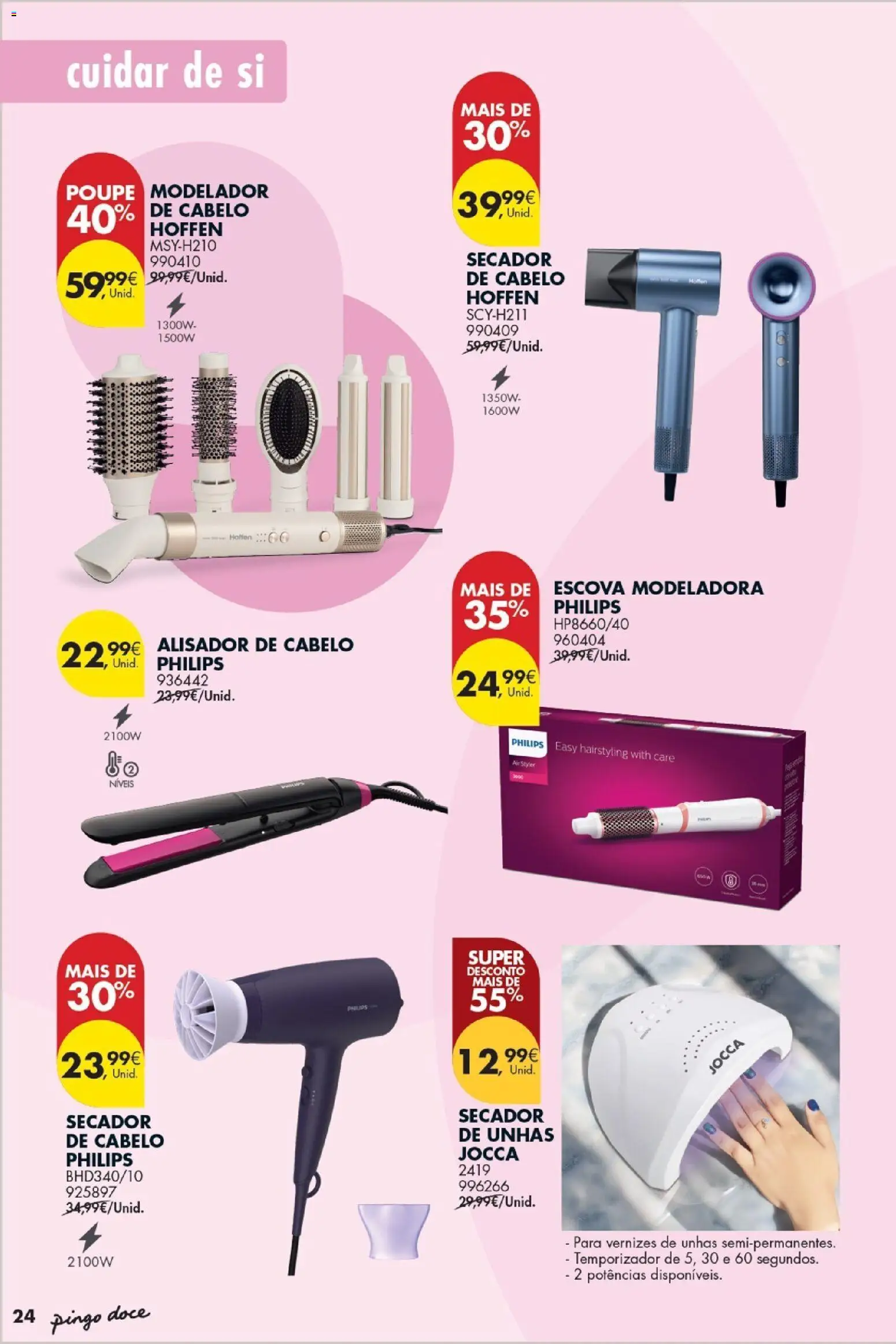 Pingo Doce - Bazar Casa Equipada │ válido de 03.02.2026 | Página: 24 | Produtos: Secador de cabelo, Alisador de cabelo, Alisador, Modelador de cabelo