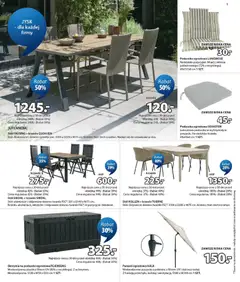 Pogląd oferty "JYSK gazetka" - ważna od 18.03.2026 | Strona: 9 | Produkty: Parasol, Poduszka, Stół, Krzesło