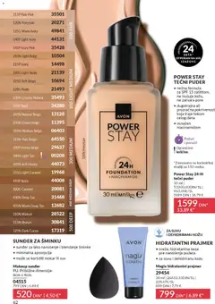Power Stay 24-H tečni puder, nežna formula sa SPF 15 zaštitom, ne isušuje kožu, ne zatvara pore, dugotrajna ali prozirna pokrivenost koja traje tokom celog dana, osnažen niacinamidom - pregled AVON kataloga - važi od 01.02.2026 | Strana: 68