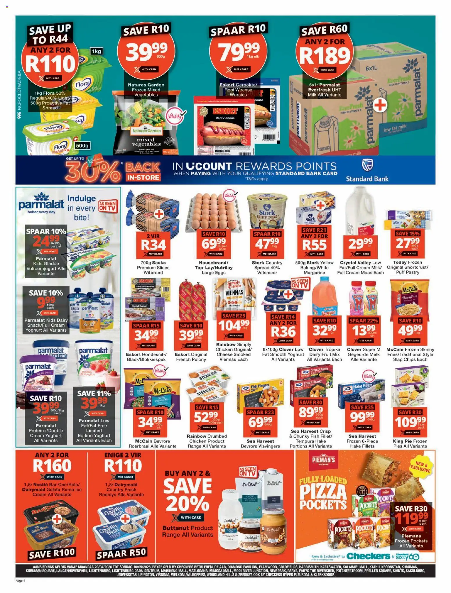 New Checkers catalogue – valid from 20.04.2026 | Page: 6 | Products: TV, Polony, Pizza, Cream