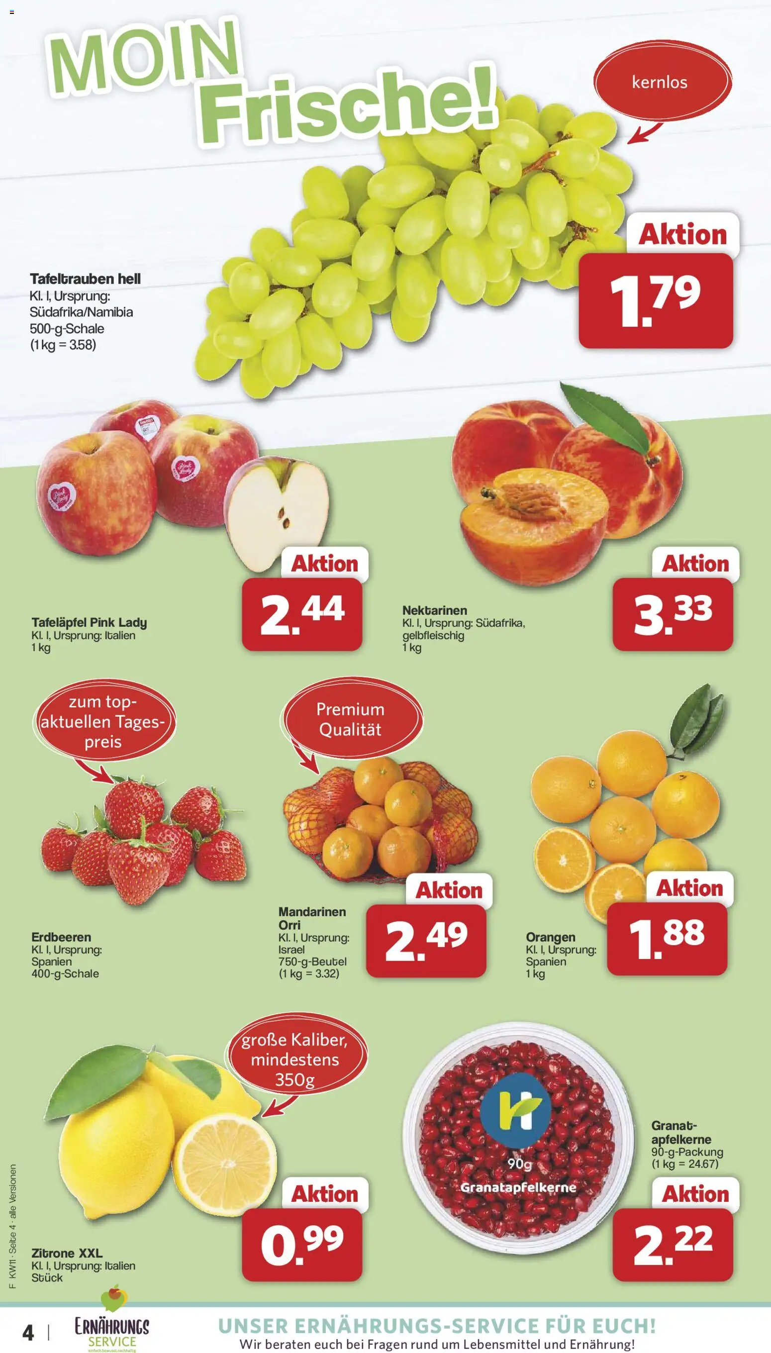 Famila Nordwest Prospekt 	 – gültig ab 09.03.2026 | Seite: 4 | Produkte: Top, Nektarinen, Mandarinen, Erdbeeren