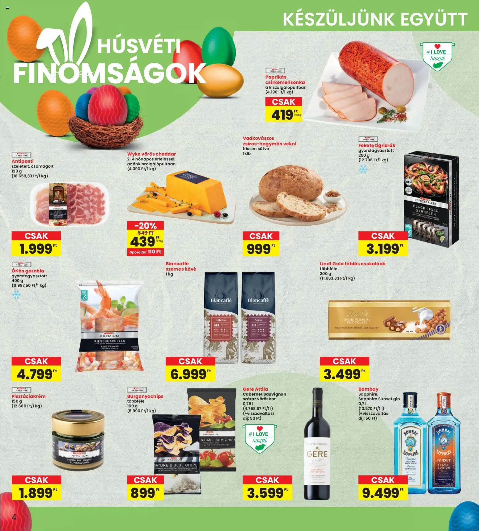 Interspar akciós ujság - amely érvényes a következő dátumtól: 26.03.2026 | Oldal: 4 | Termékek: Chips, Antipasti, Kávé, Gin