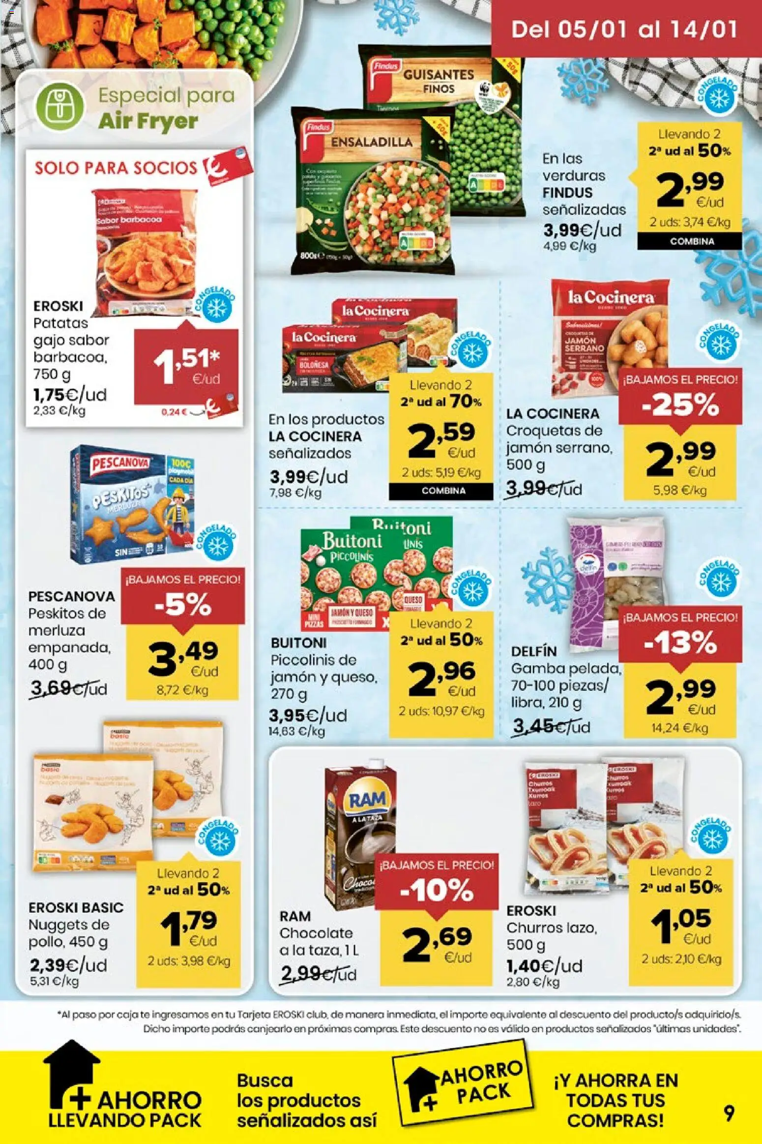 Eroski - Feliz día de Reyes │ válido desde el 05.01.2026 | Página: 9 | Productos: Ensaladilla, Queso, Té, Gamba