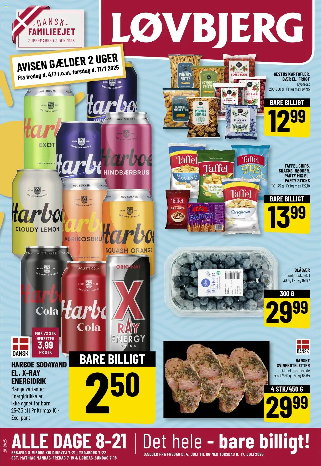 Løvbjerg Tilbudsavis gyldig fra 04.07.2025 | Side: 1 | Produkter: Blåbær, Jordbær, Cola, Sukker