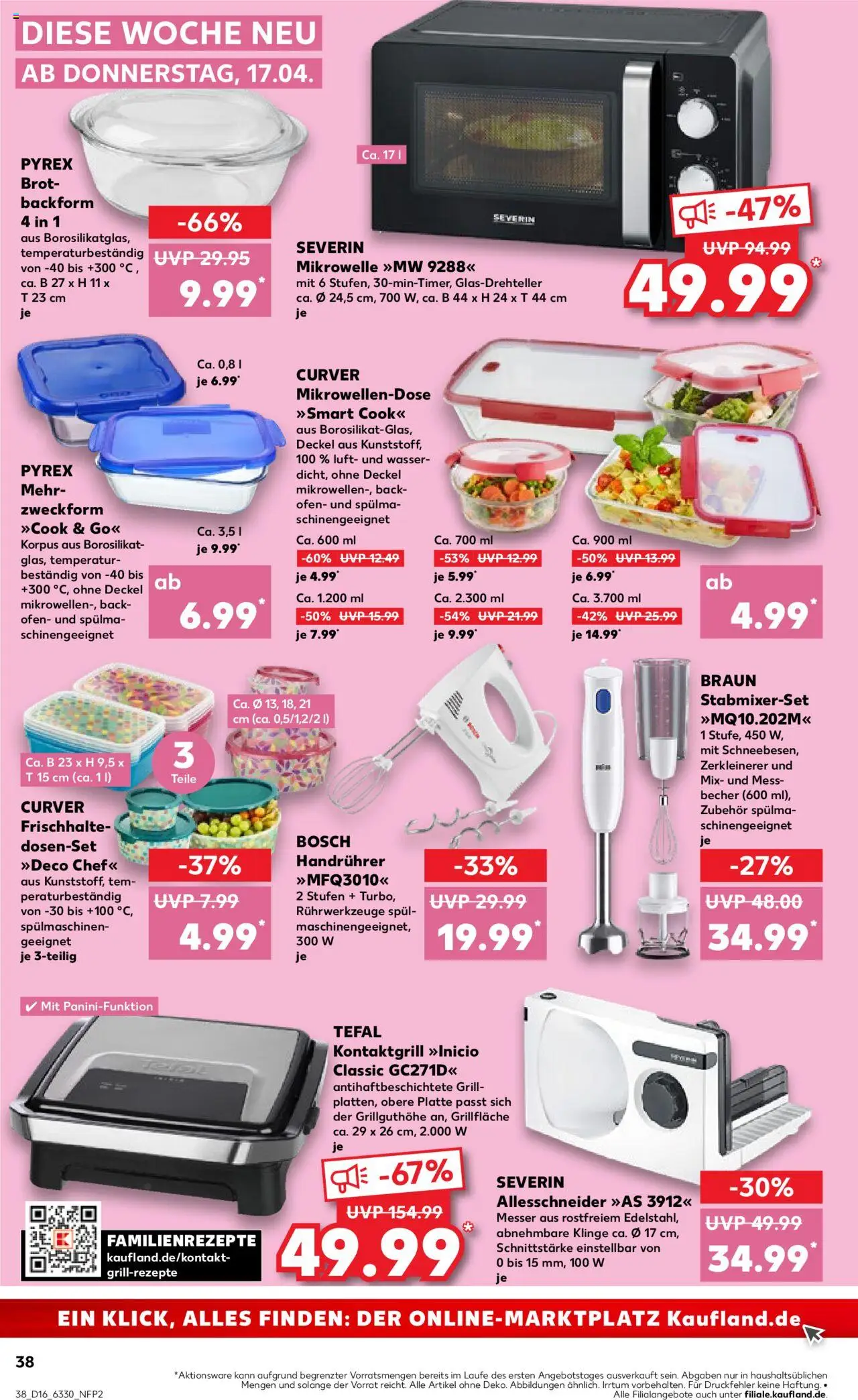 Kaufland - Hamburg, Bergedorfer Straße 106 - gültig ab dem 17.04.2025 | Seite: 38 | Produkte: Ofen, Mikrowelle, Grill, Mixer