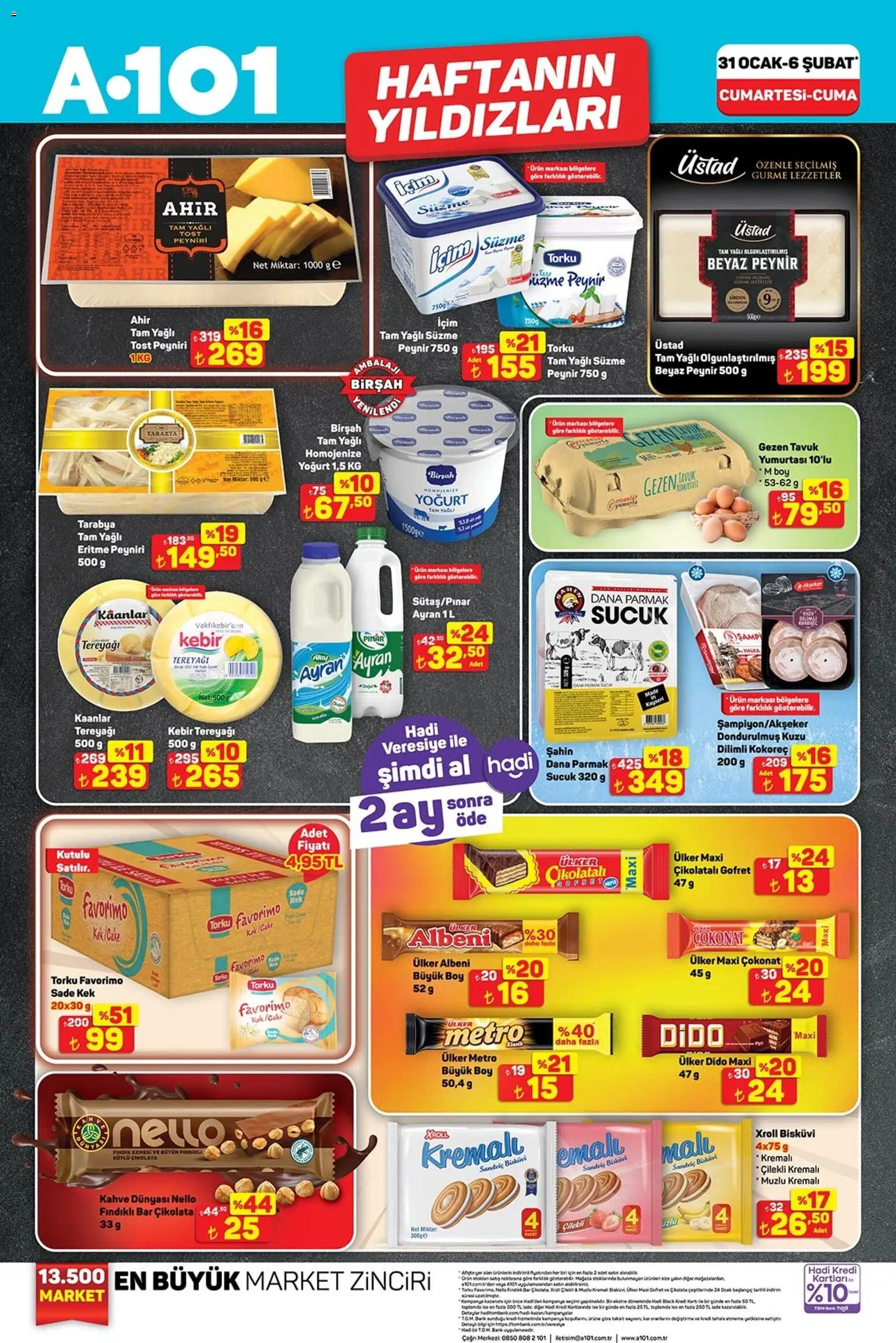 A101 Katalog - 31.01.2026 tarihinden itibaren geçerlidir | Sayfa: 2 | Ürünler: Yoğurt, Çikolata, Fındık, Süzme peynir