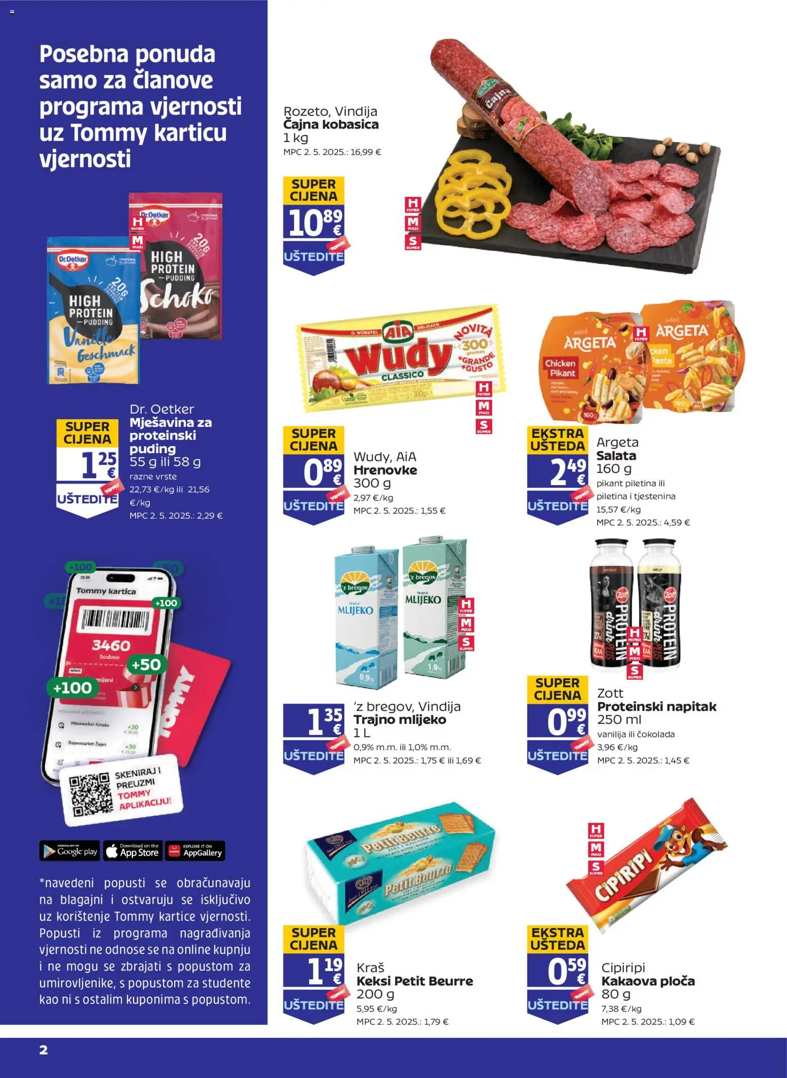 Tommy katalog | vrijedi od 16.04.2026 | Stranica: 2 | Proizvodi: Puding, Tjestenina, Salata, Pasta