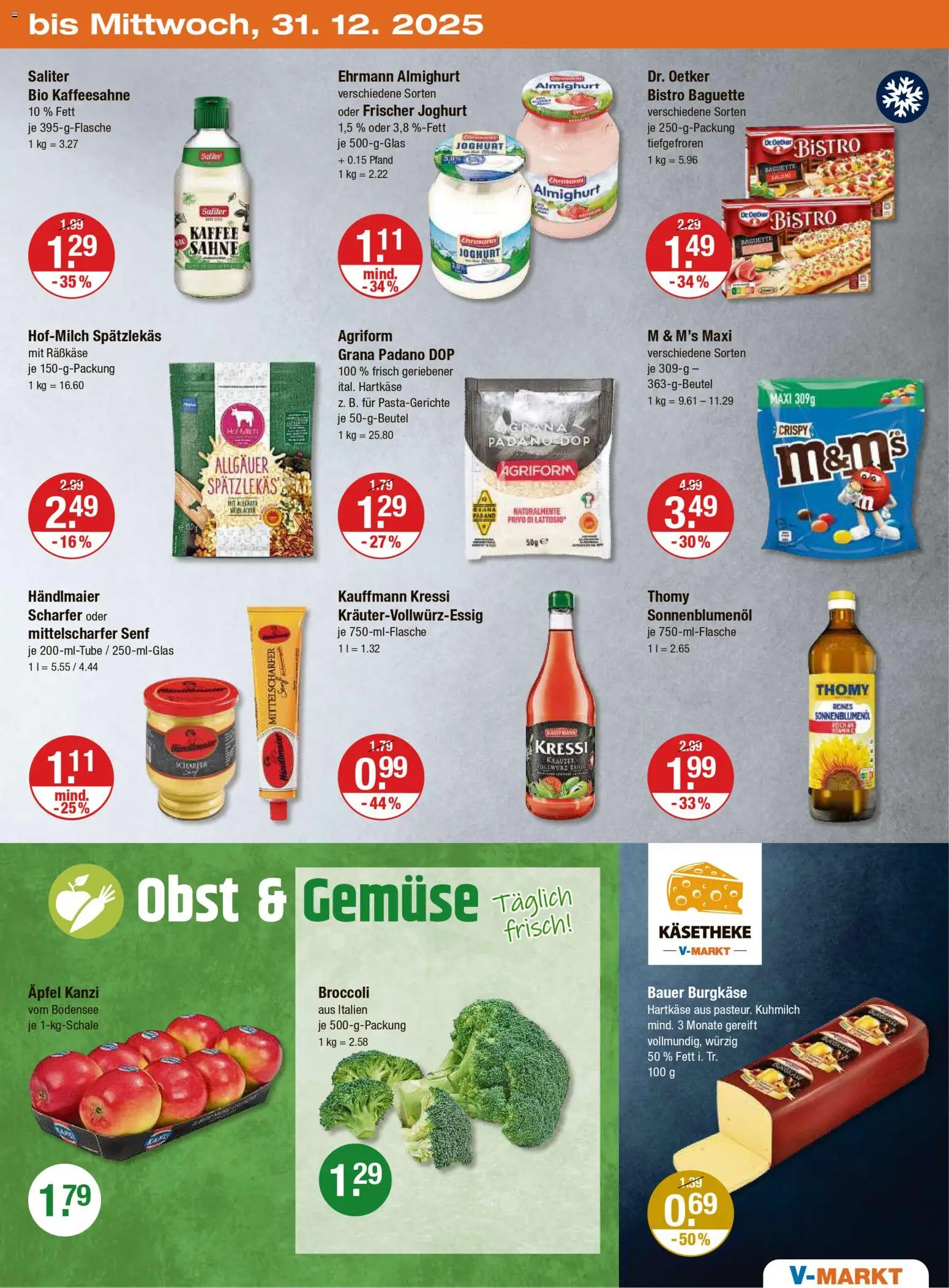 V-Markt - München – gültig ab 27.12.2025 | Seite: 23 | Produkte: Kaffee, Äpfel, Baguette, Sahne