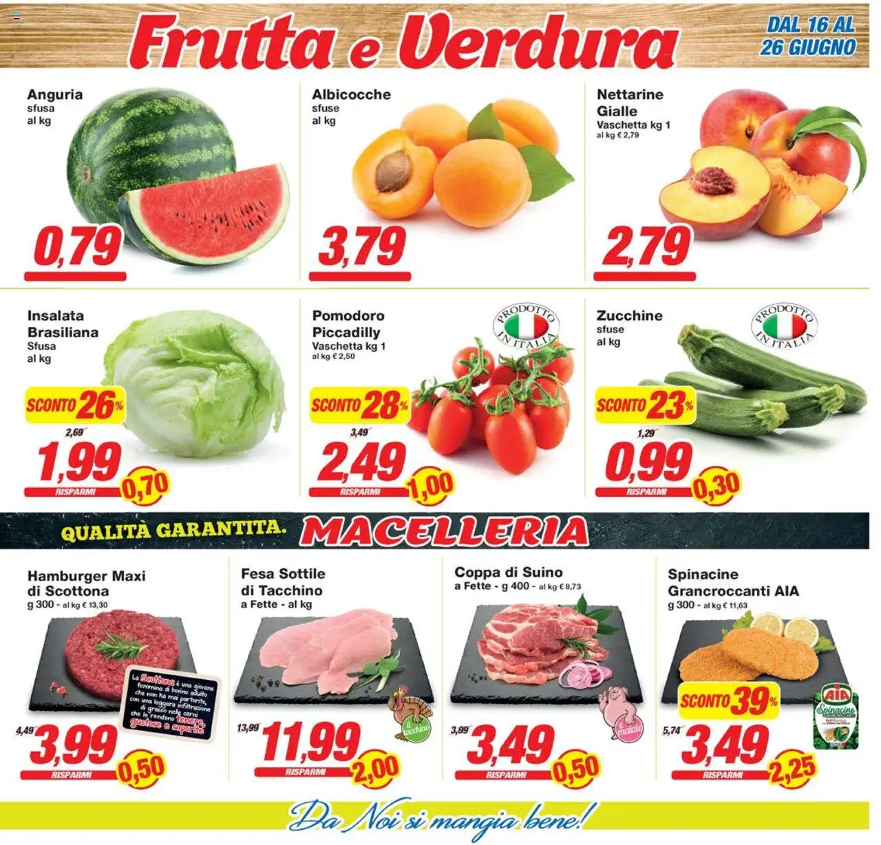 Volantino Prix del 16.06.2025 | Pagina: 5 | Prodotti: Bovino, Pomodoro, Anguria, Zucchine