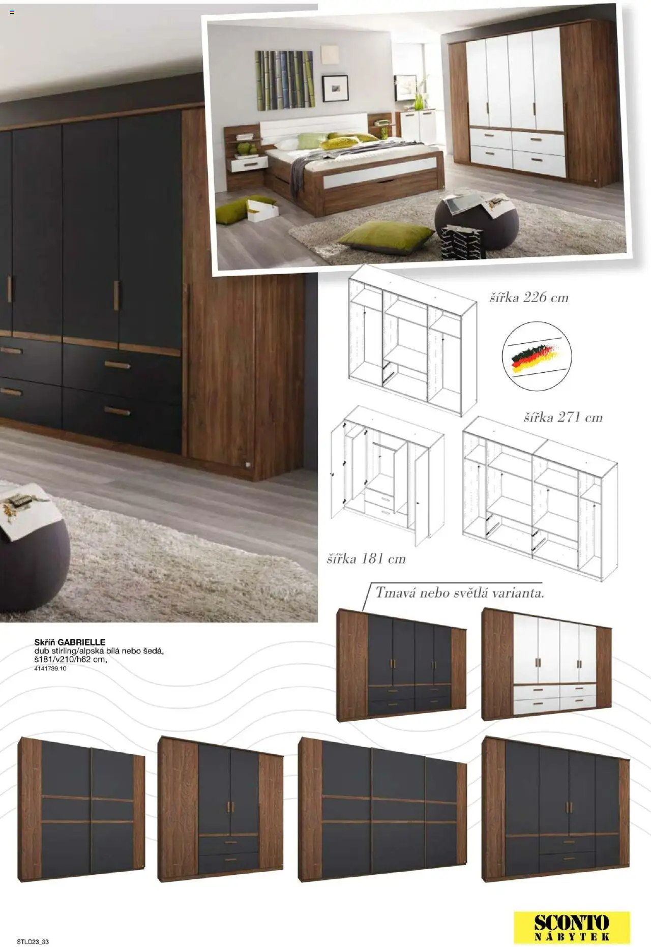 Sconto nábytek katalog - Ložnice od 01.01.2025 | Strana: 33 | Produkty: Nábytek, Skříň