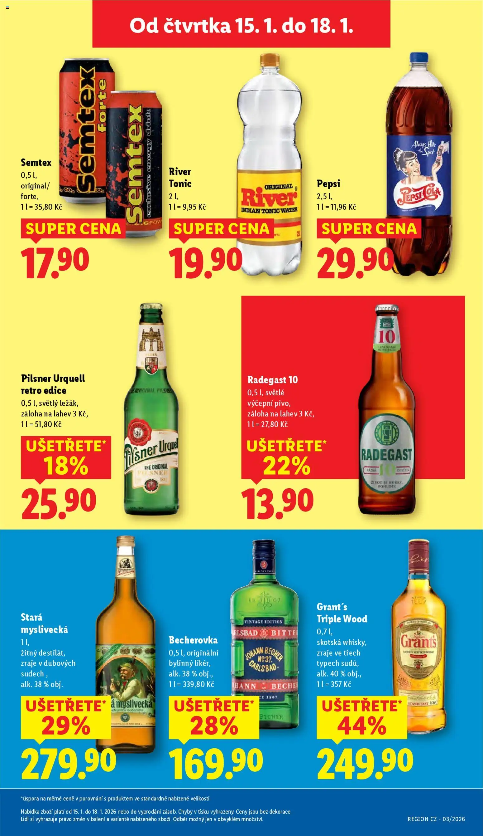 Lidl leták od 15.01.2026 | Strana: 19 | Produkty: Pepsi, Tonic, Radegast, Láhev