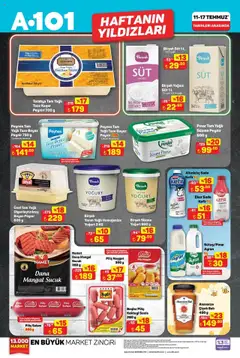 A101 Katalog - 11.07.2025 tarihinden itibaren geçerlidir | Sayfa: 3 | Ürünler: Kefir, Yoğurt, Ağırlık, Sucuk