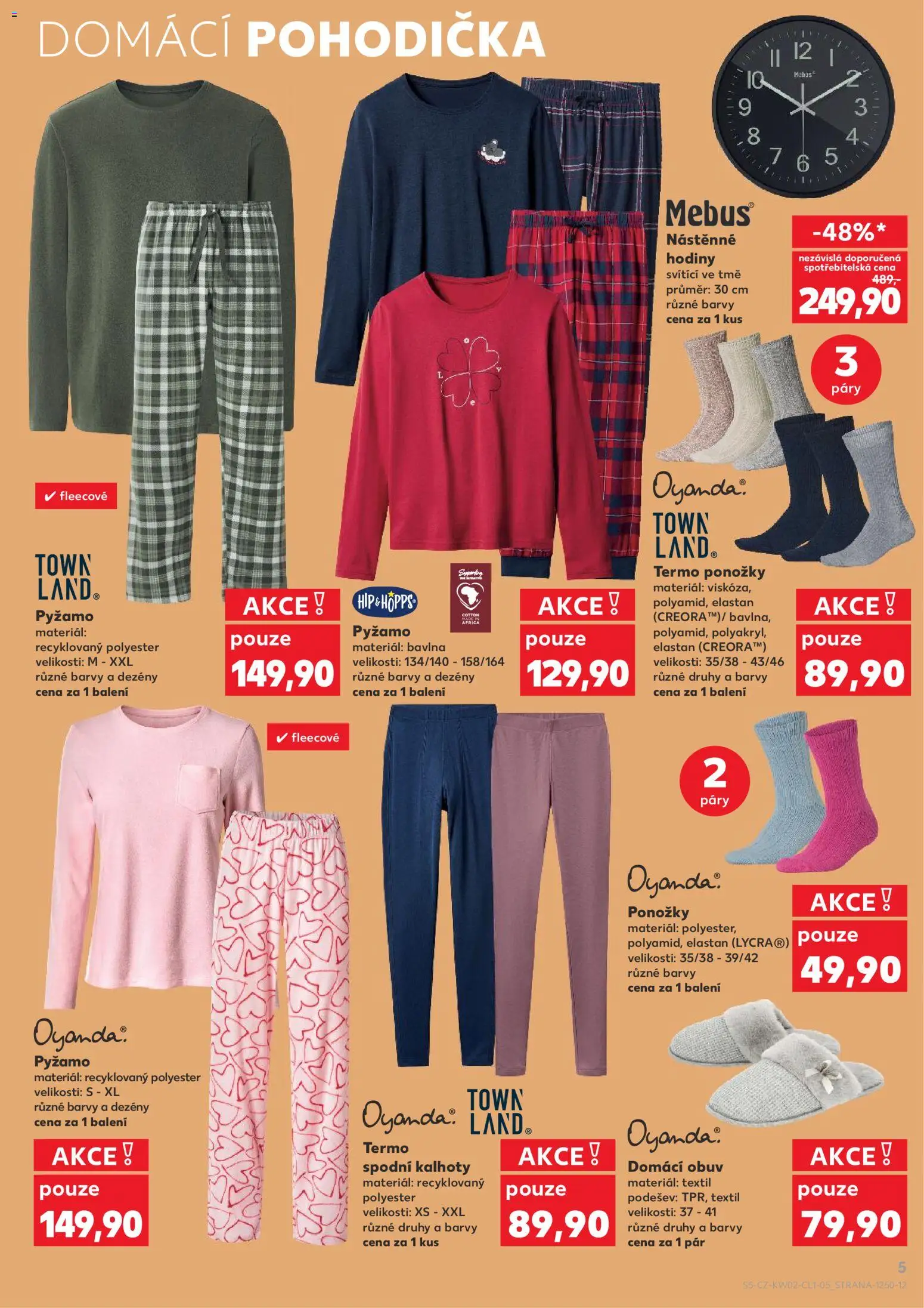 Kaufland leták - Plzeň Bory od 07.01.2026 | Strana: 5 | Produkty: Kalhoty, Hodiny, Ponožky, Barvy