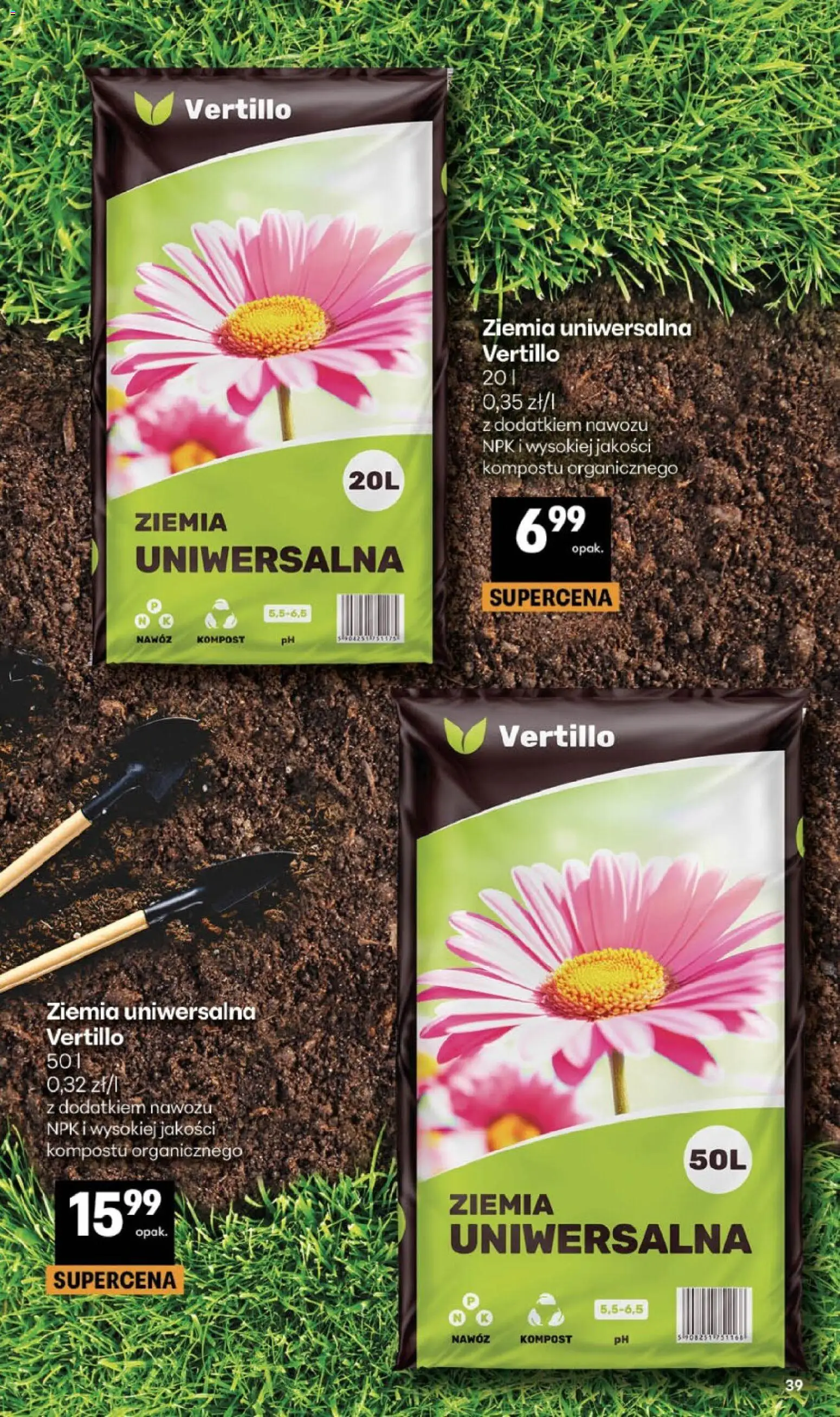 Delikatesy Centrum gazetka - Sklepy Własne od 05.03.2026 | Strona: 39 | Produkty: Ziemia uniwersalna, Ziemia