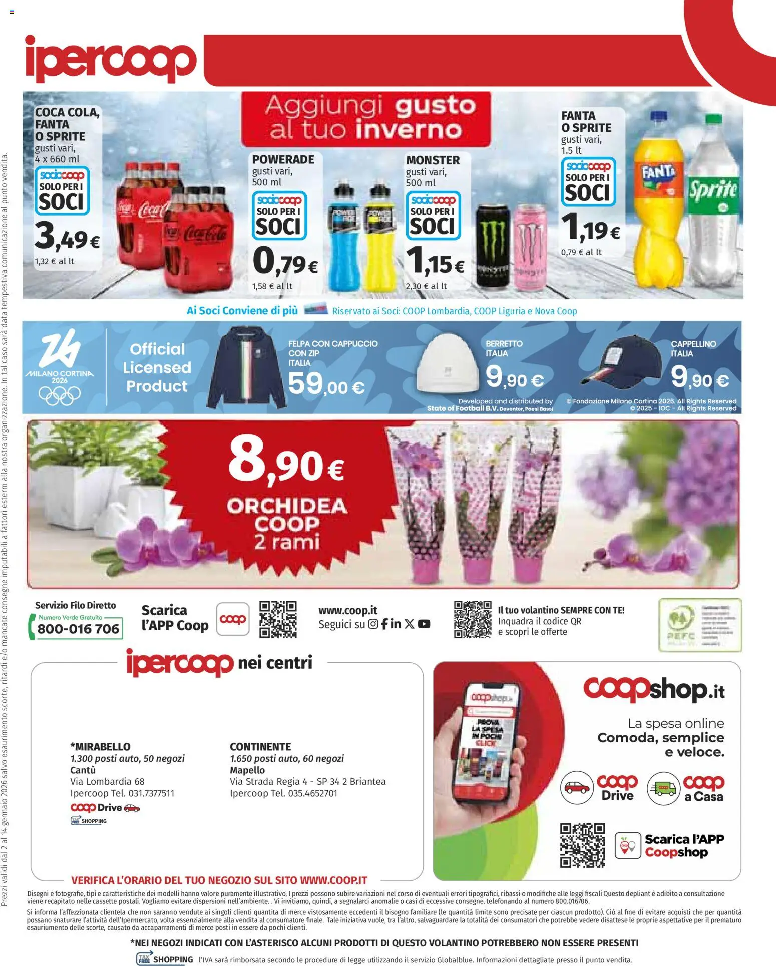 Volantino Ipercoop del 02.01.2026 | Pagina: 29 | Prodotti: Tè, Data, Cappuccio, Orchidea