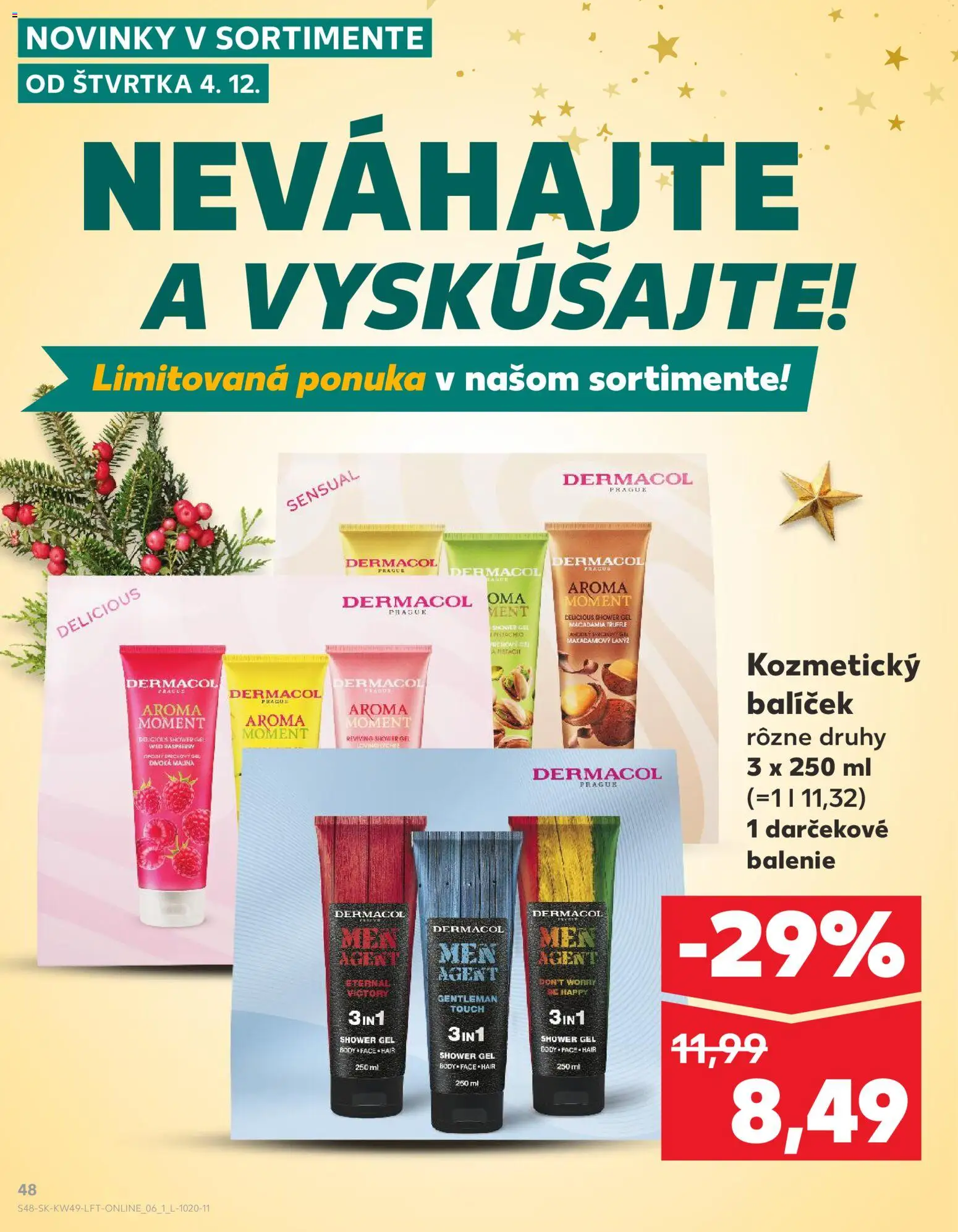 Kaufland SK akciós ujság - amely érvényes a következő dátumtól: 04.12.2025 | Oldal: 48 | Termékek: Body
