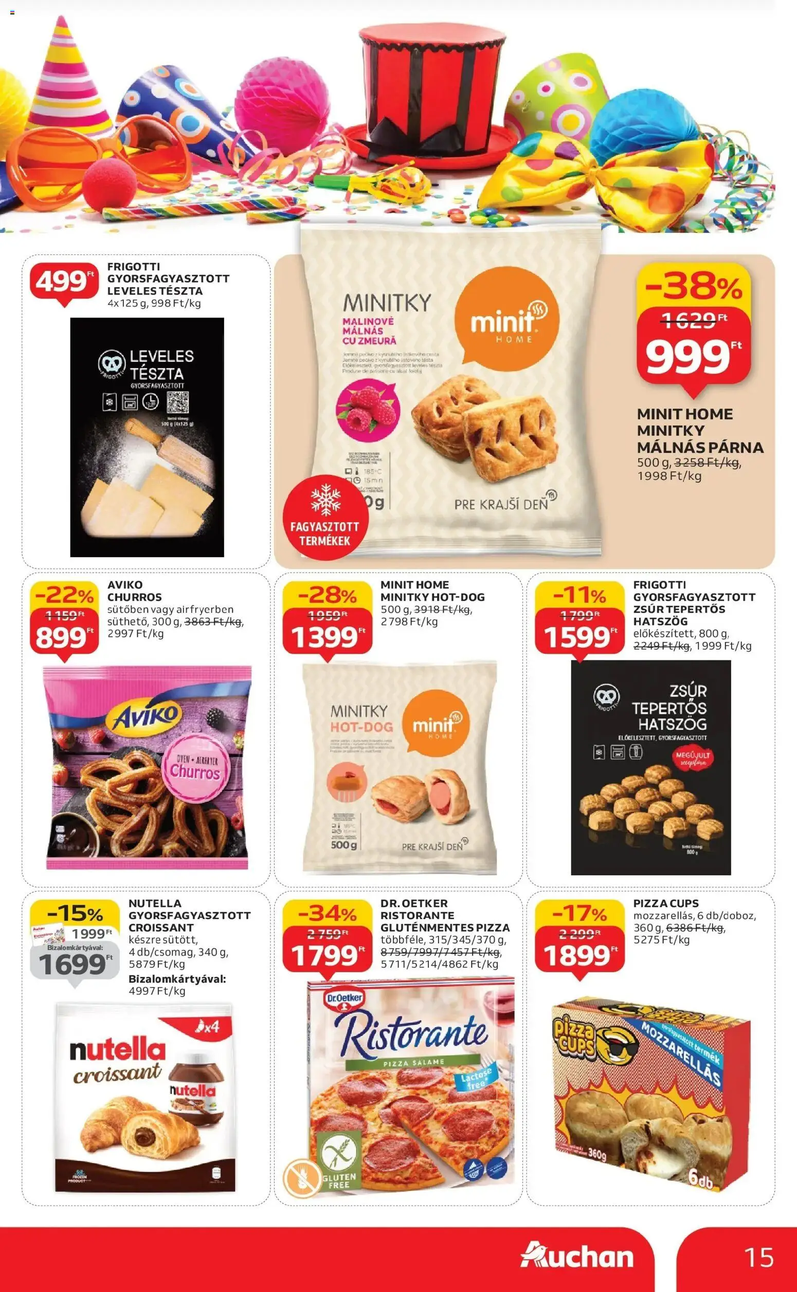 Auchan akciós ujság - amely érvényes a következő dátumtól: 15.01.2026 | Oldal: 15 | Termékek: Croissant, Leveles tészta, Nutella, Tészta