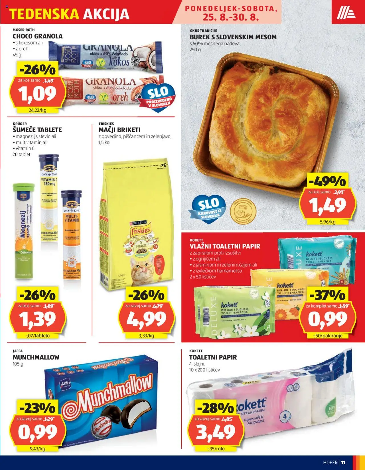 Hofer katalog │ velja od 21.08.2025 | Stran: 11 | Izdelki: Toaletni papir, Kos