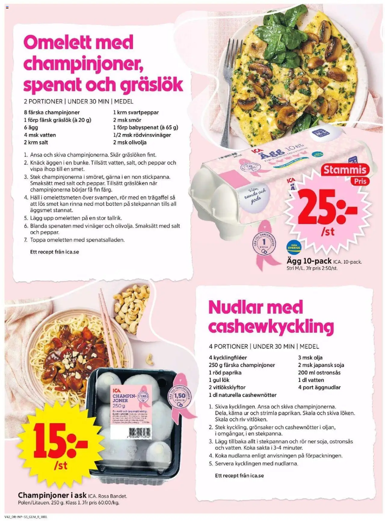 ICA Supermarket reklamblad aktuell från 13.10.2025 | Sida: 6 | Produkter: Cashewnötter, Spenat, Olivolja, Ägg