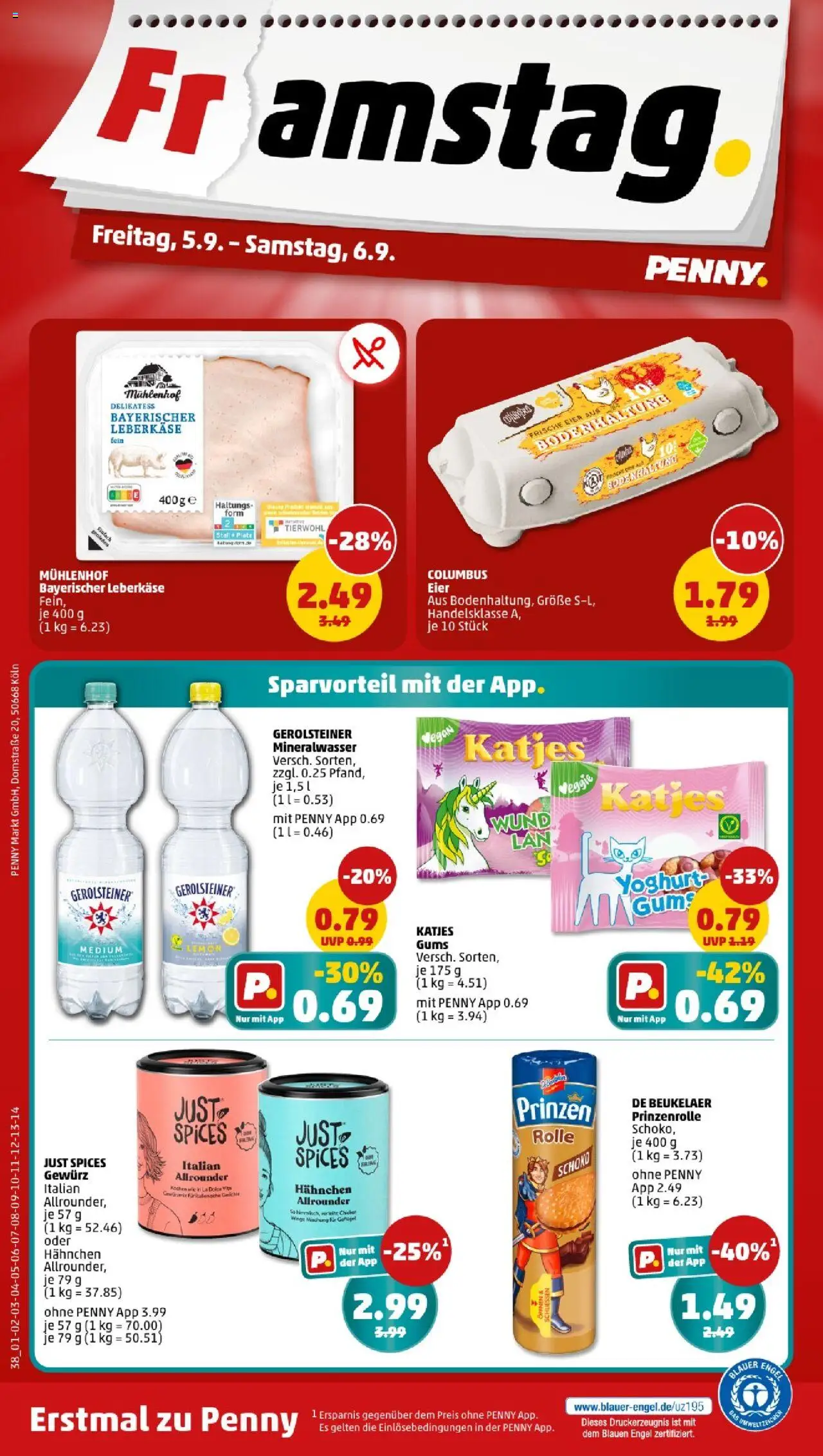 Penny - Sachsen - gültig ab dem 01.09.2025 | Seite: 38 | Produkte: Hahnchen, Eier, Mineralwasser, Gerolsteiner