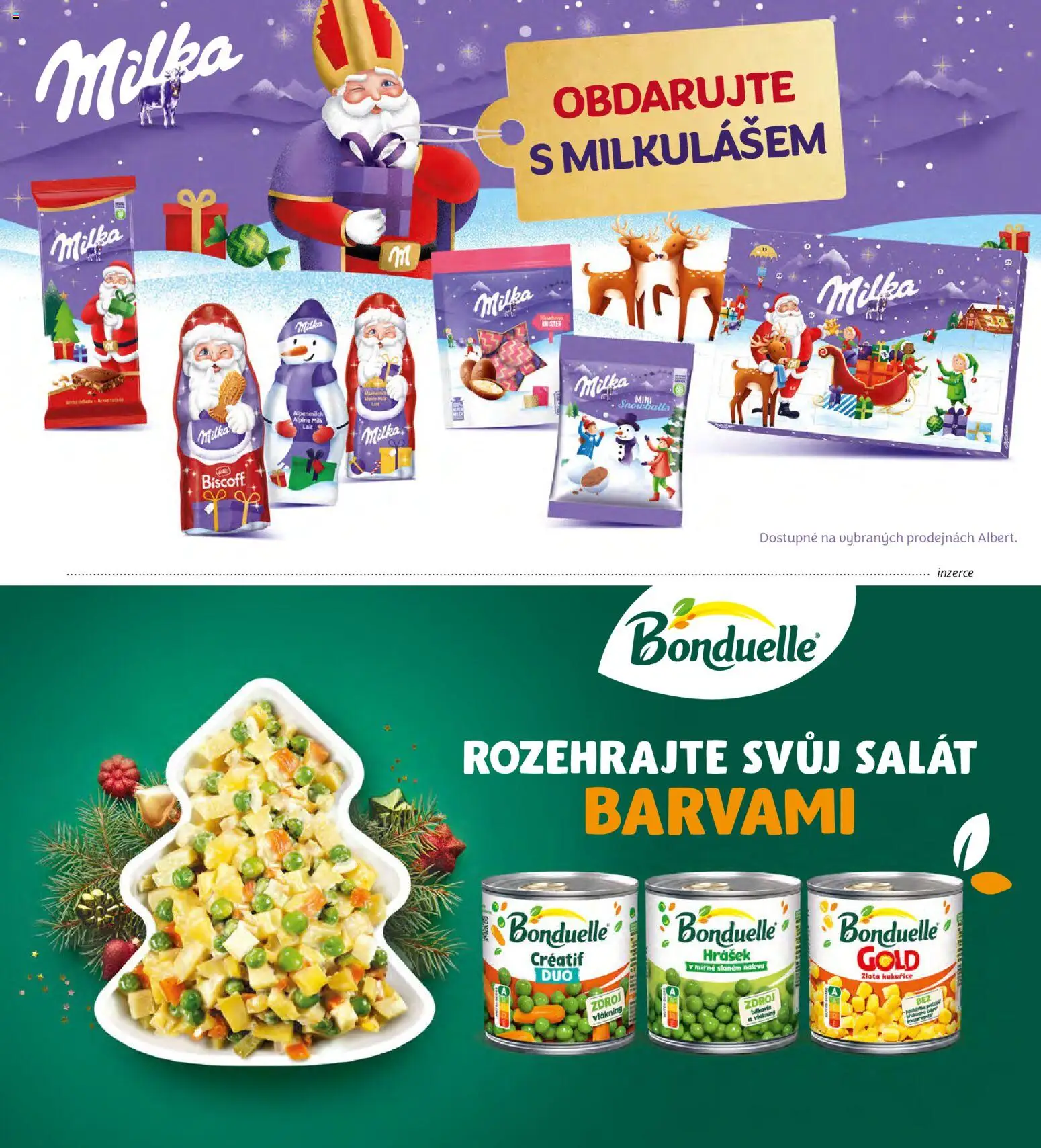 Albert magazín od 01.12.2025 | Strana: 67 | Produkty: Milka, Salát, Hrášek