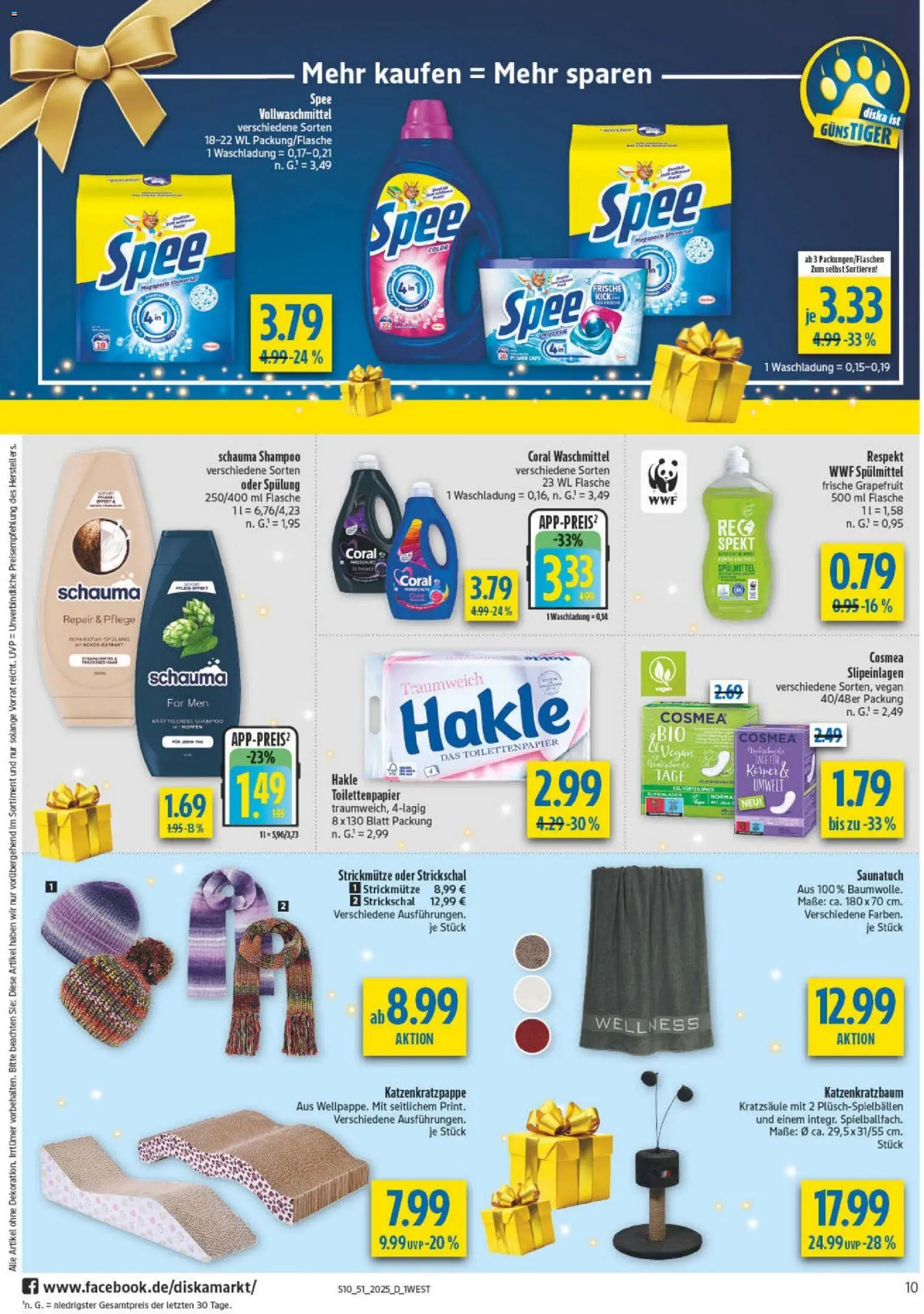 Diska - Diska Angebote Bayern KW51 – gültig ab 15.12.2025 | Seite: 10 | Produkte: Schauma shampoo, Cola, Coral waschmittel, Waschmittel