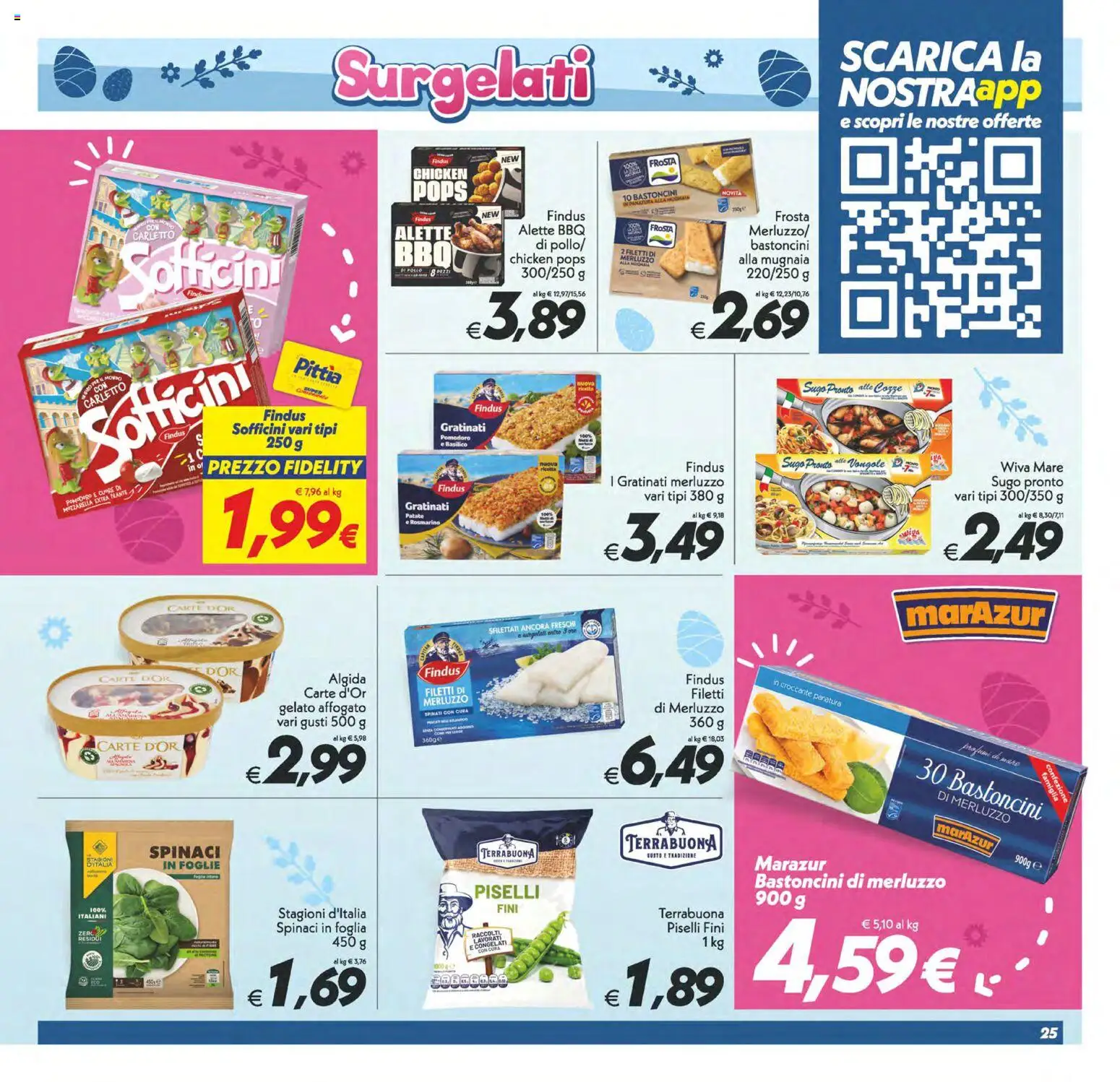 Volantino SuperConveniente del 27.03.2026 | Pagina: 25 | Prodotti: Merluzzo, Patate, Mozzarella, Piselli