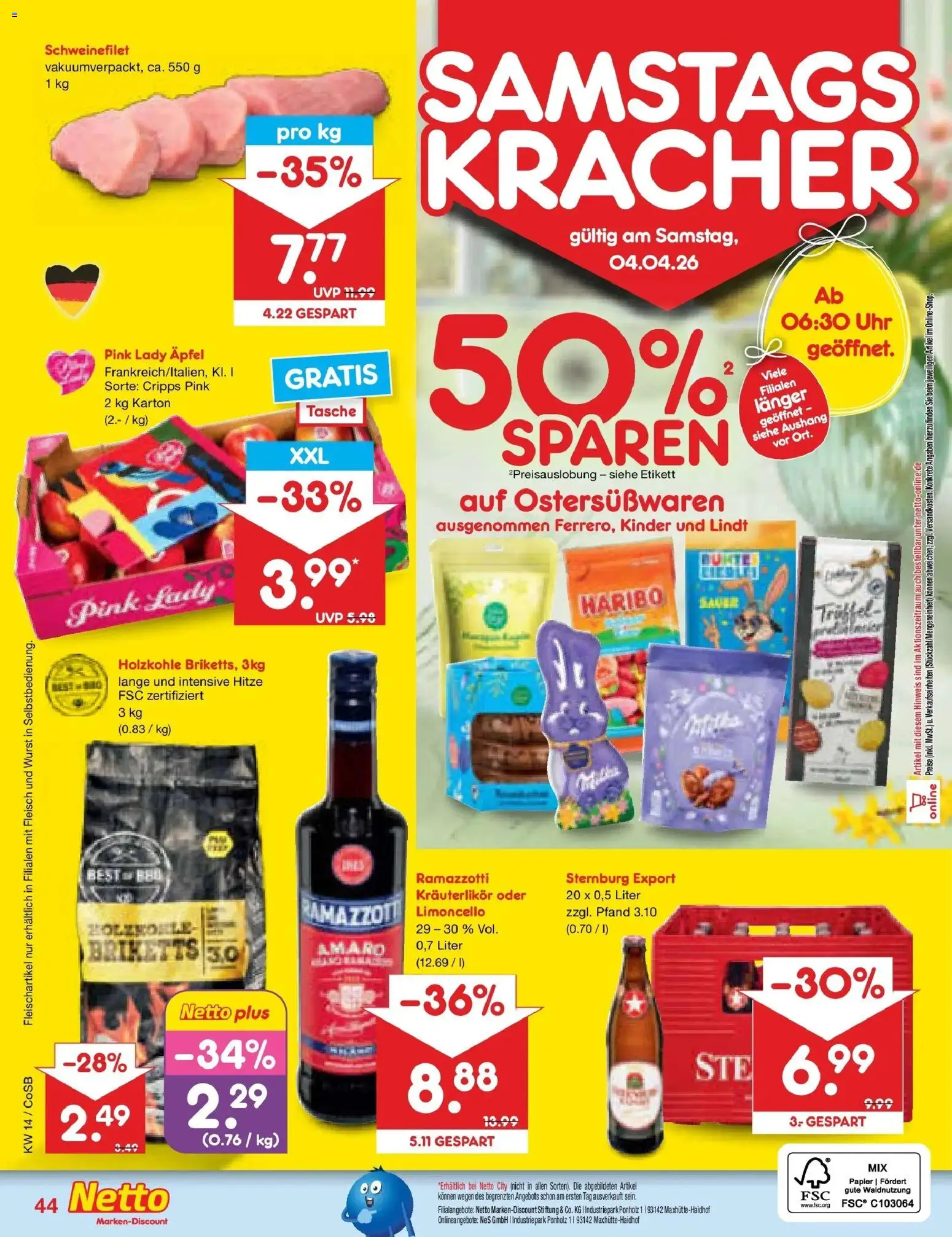 Netto Marken-Discount Prospekt Bitterfeld-Wolfen	 – gültig ab 30.03.2026 | Seite: 58 | Produkte: Haribo, Schweinefilet, Limoncello, Uhr