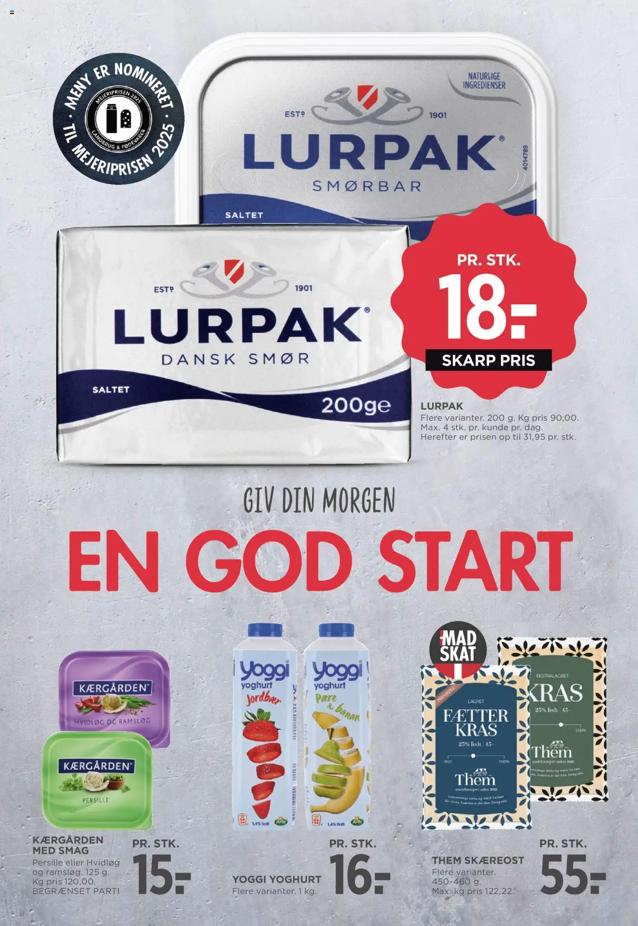 Meny Tilbudsavis gyldig fra 08.08.2025 | Side: 10 | Produkter: Smør, Yoghurt, Jordbær, Hvidløg