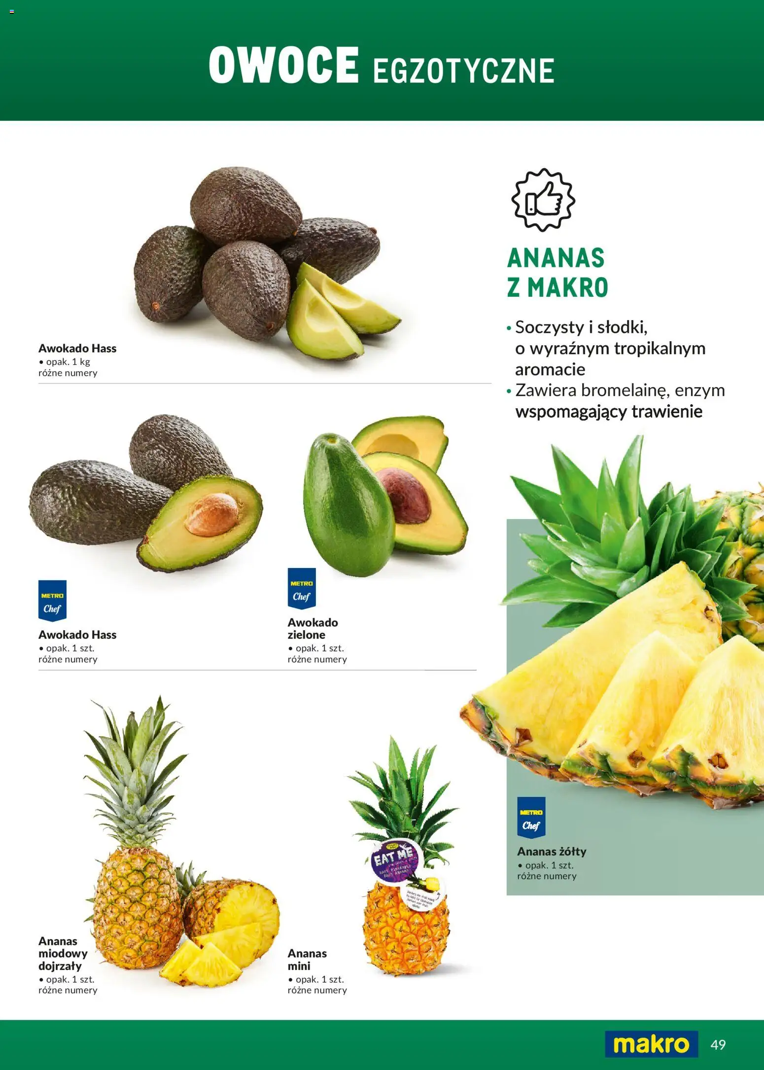 Makro Gazetka - Ultra fresh od 01.03.2026 | Strona: 49 | Produkty: Ananas, Awokado, Owoce