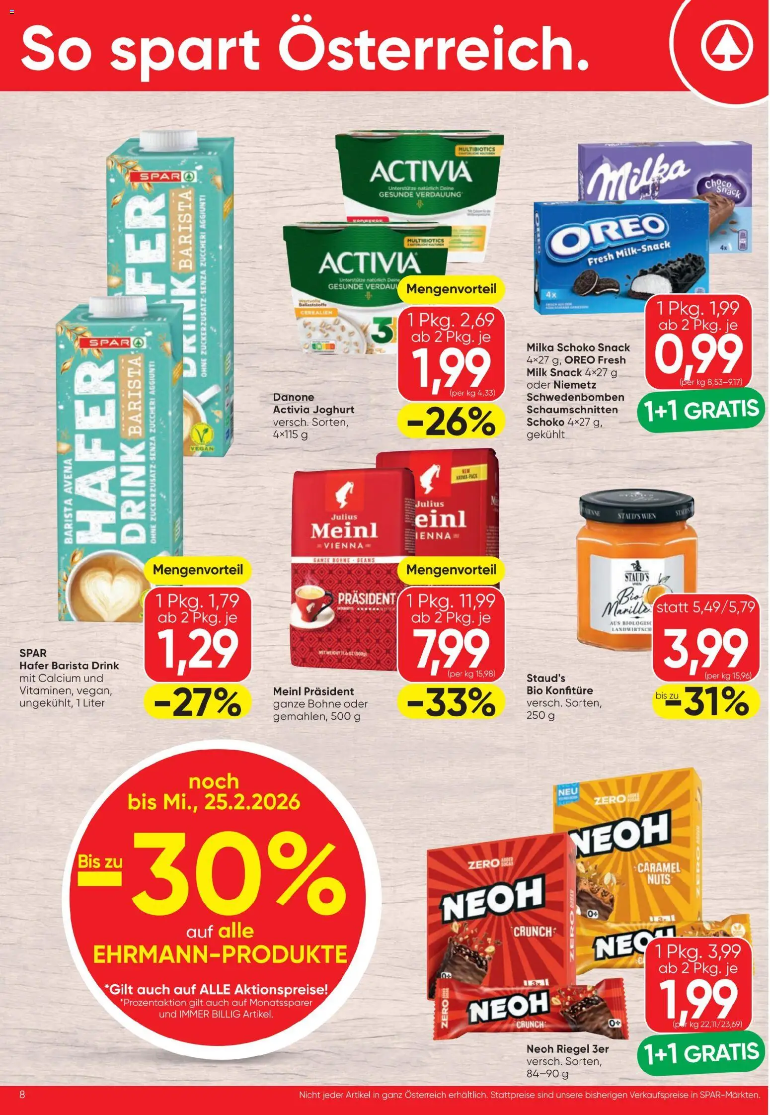 Spar Flugblatt gültig ab 19.02.2026 | Seite: 8 | Produkte: Joghurt