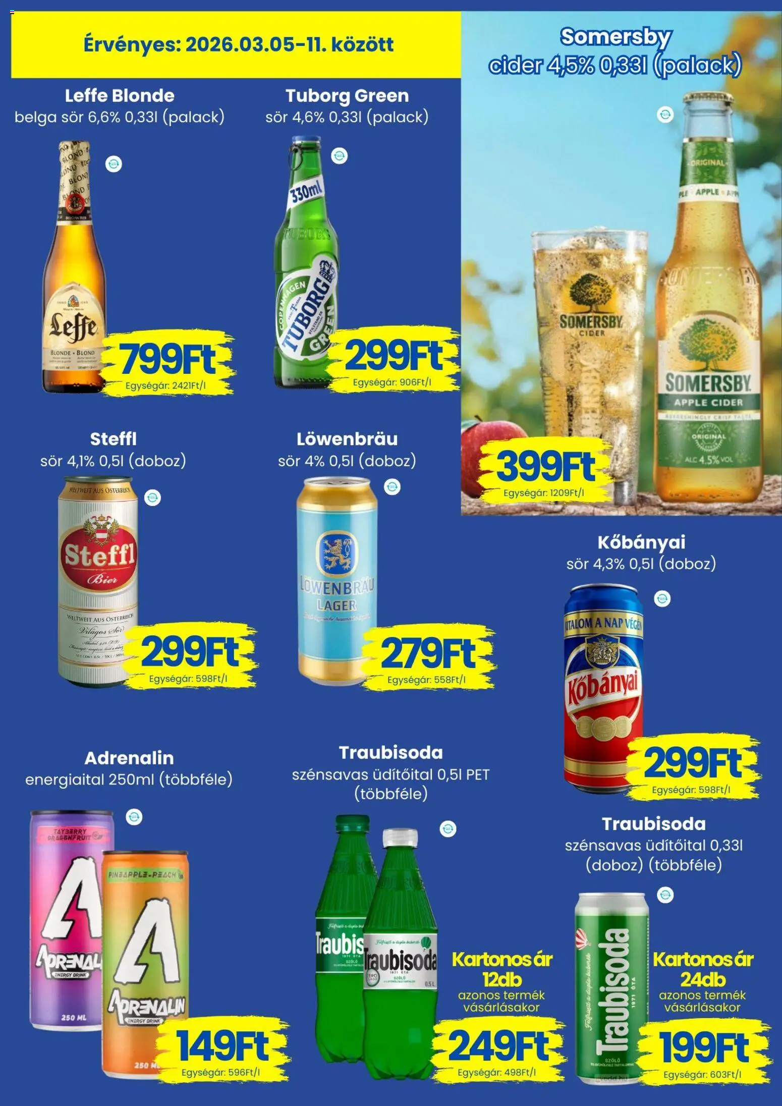Magnetic akciós ujság - amely érvényes a következő dátumtól: 05.03.2026 | Oldal: 10 | Termékek: Cider, Doboz, Steffl, Sör
