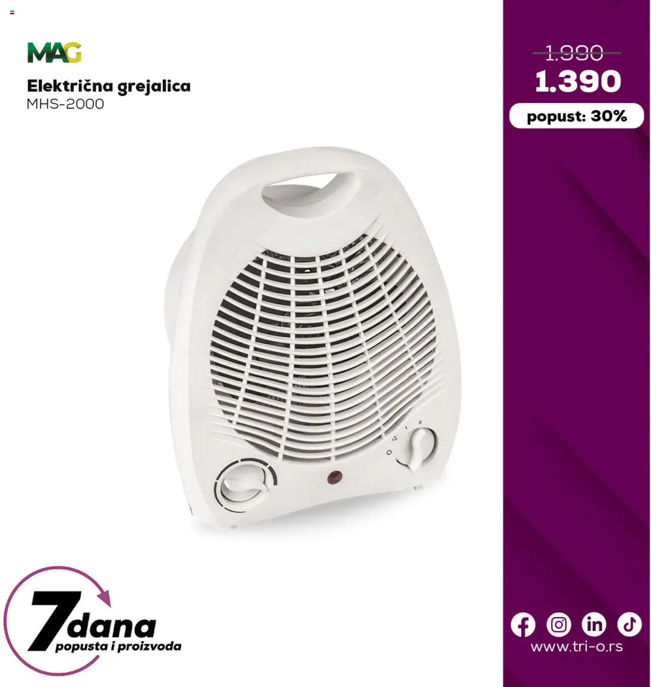 Tri O katalog - važi od 16.10.2025 | Strana: 8 | Proizvode: Grejalica