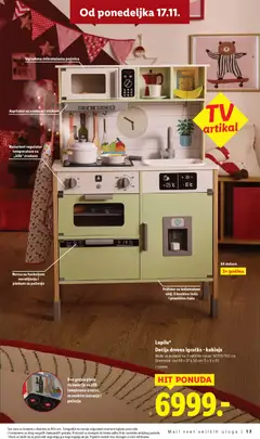 Dečija drvena igračka - kuhinja, Može se podesiti na 3 različite visine: 97/101/103 cm Dimenzije: cca 66 x 97 x 30 cm (Š x V x D) - pregled Lidl kataloga - važi od 10.11.2025 | Strana: 17