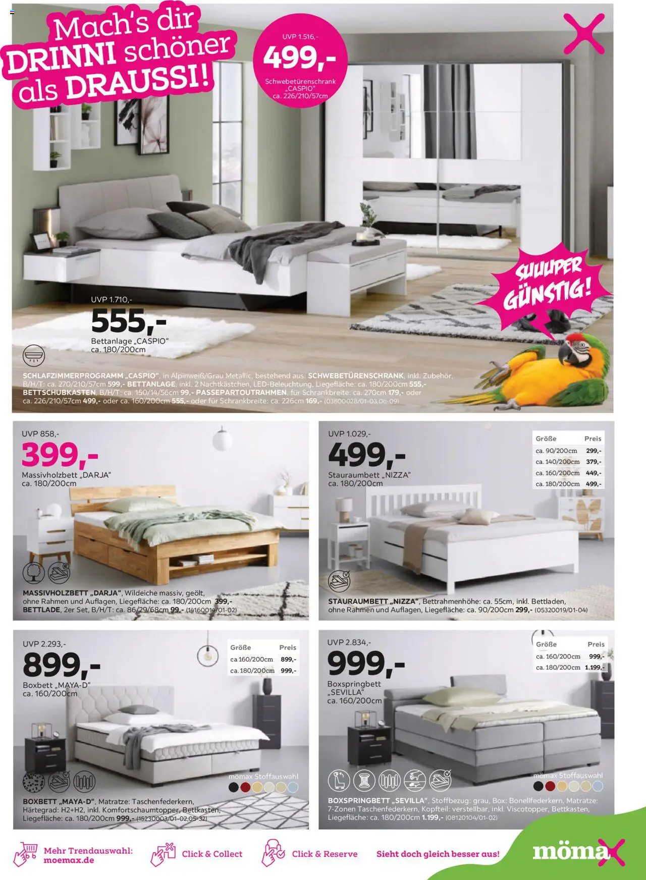 Mömax Prospekt 	 - gültig ab dem 28.07.2025 | Seite: 3 | Produkte: Matratze, Schwebetürenschrank, Boxspringbett, Box