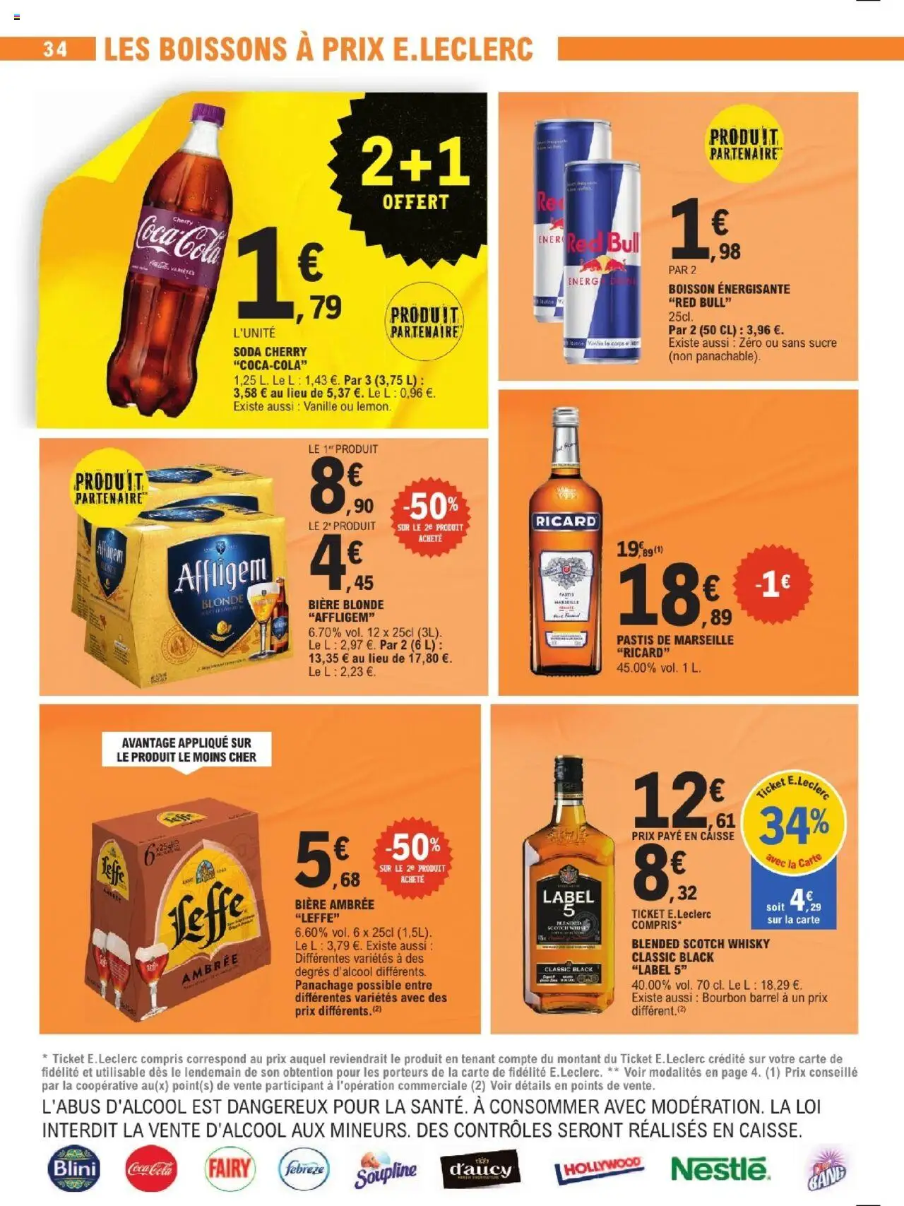  | Page: 34 | Produits: Bière blonde, Soupline, Red bull, Bourbon