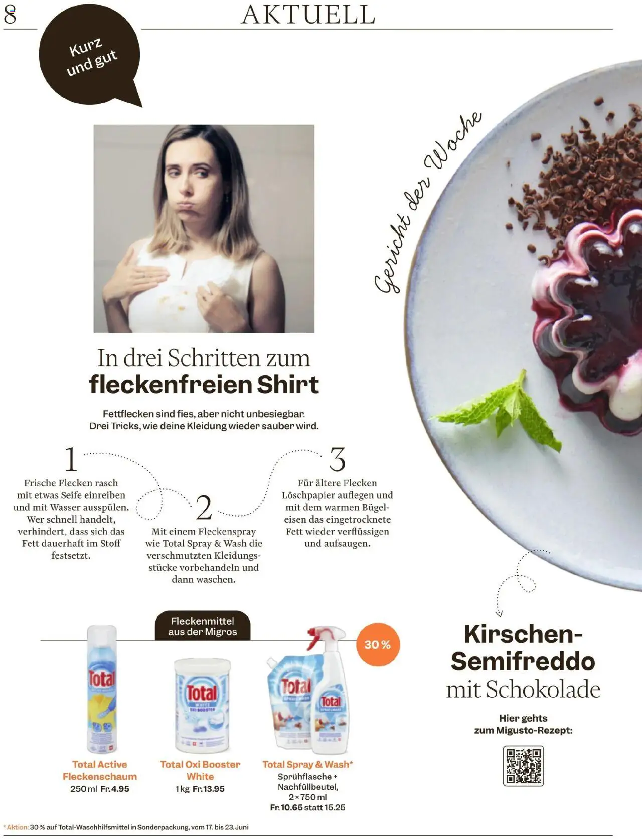 Migros Magazin ab 16.06.2025 | Seite: 8 | Produkte: Seife, Schokolade, Wasser, Shirt