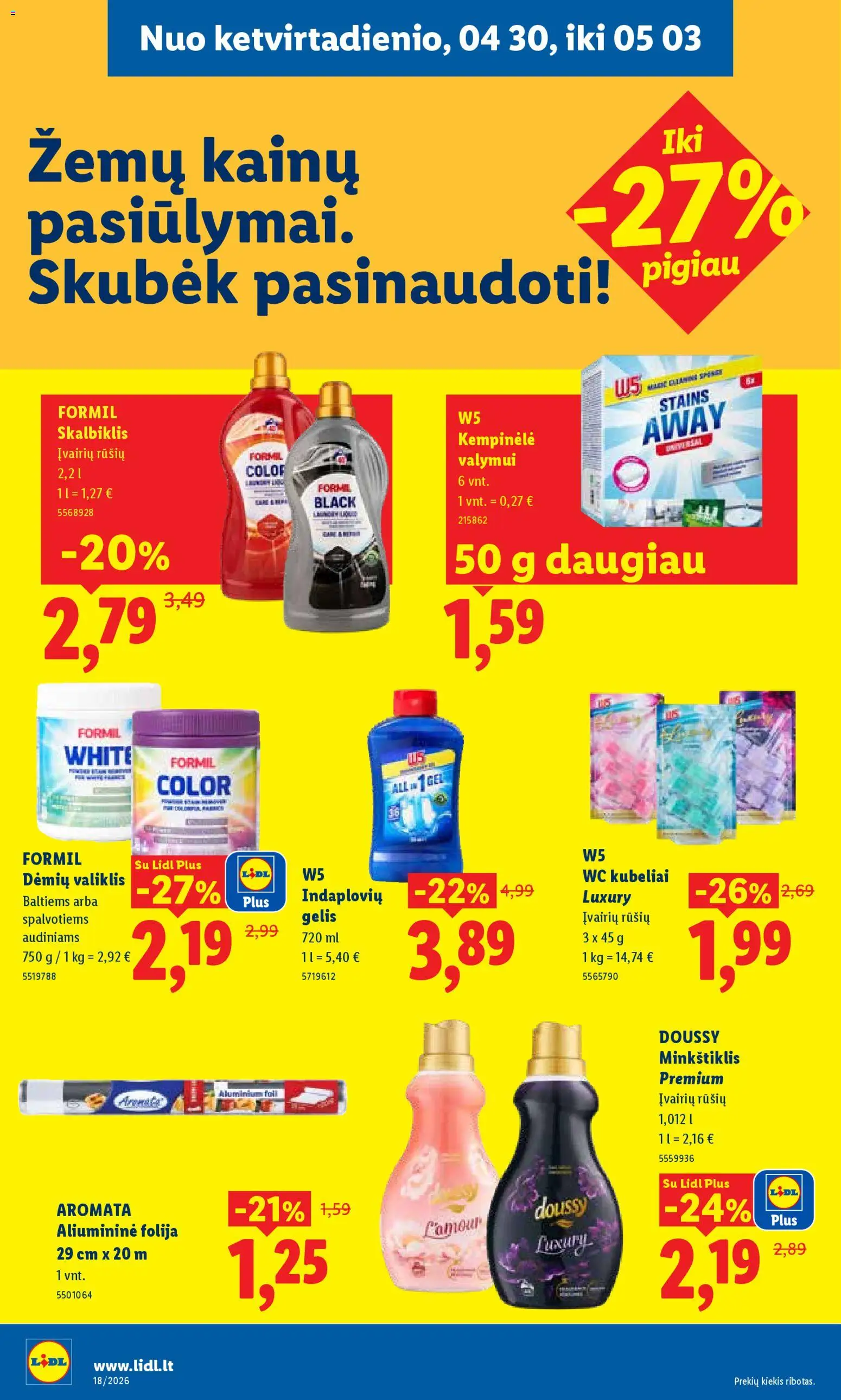 LIDL akcijos nuo 27.04.2026 | Puslapis: 26 | Prekių: Folija, Wc