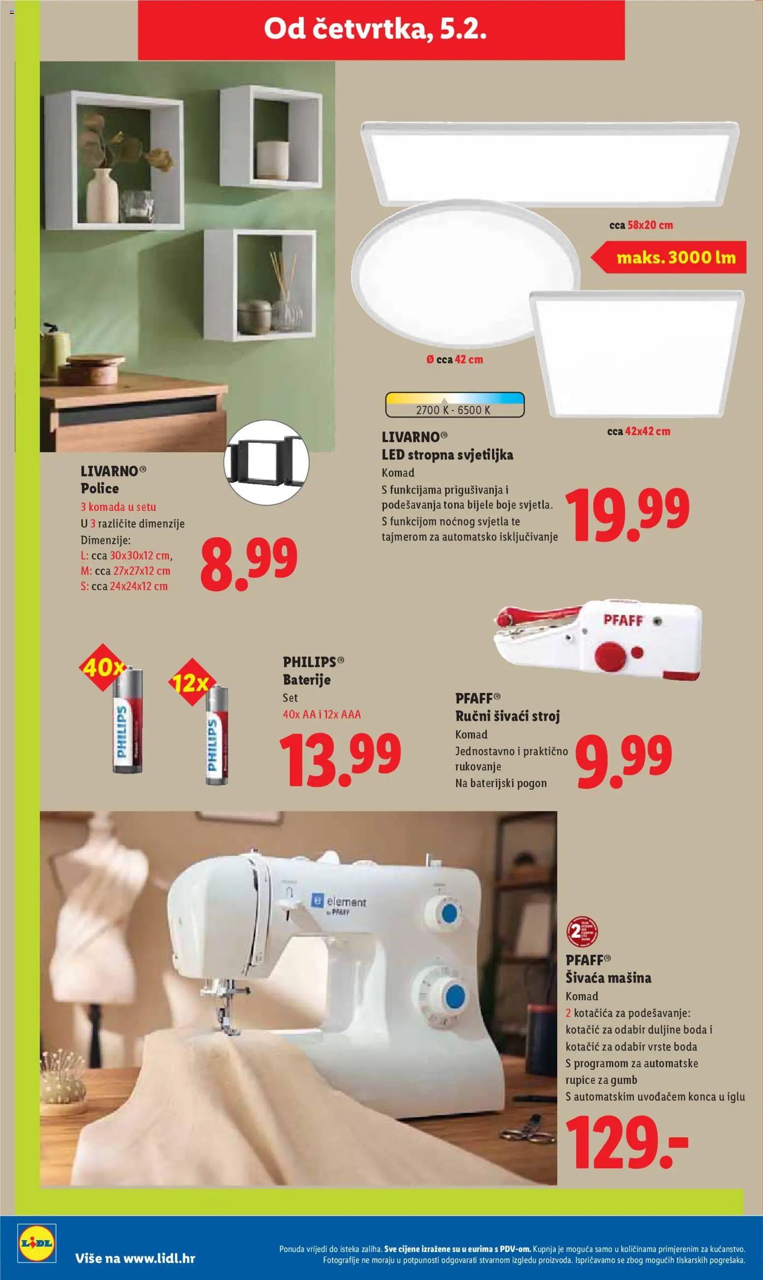 Lidl katalog | vrijedi od 02.02.2026 | Stranica: 38 | Proizvodi: Svjetiljka, Baterije