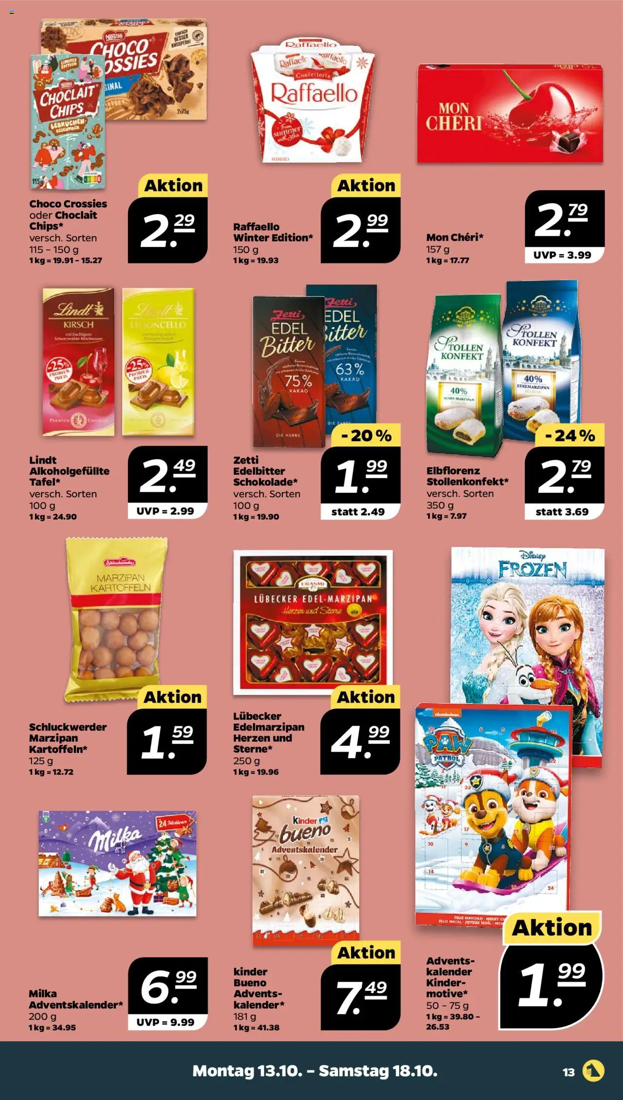 Netto Prospekt 	 – gültig ab 13.10.2025 | Seite: 13 | Produkte: Milka, Kartoffeln, Limoncello, Lindt