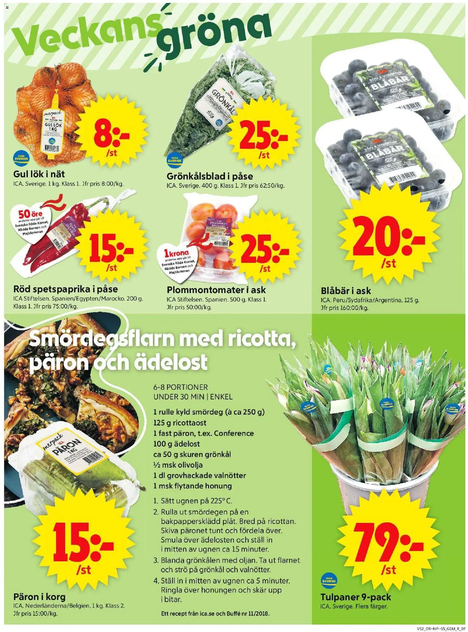 ICA Supermarket reklamblad aktuell från 22.12.2025 | Sida: 9 | Produkter: Korg, Olivolja, Gul lök, Blåbär