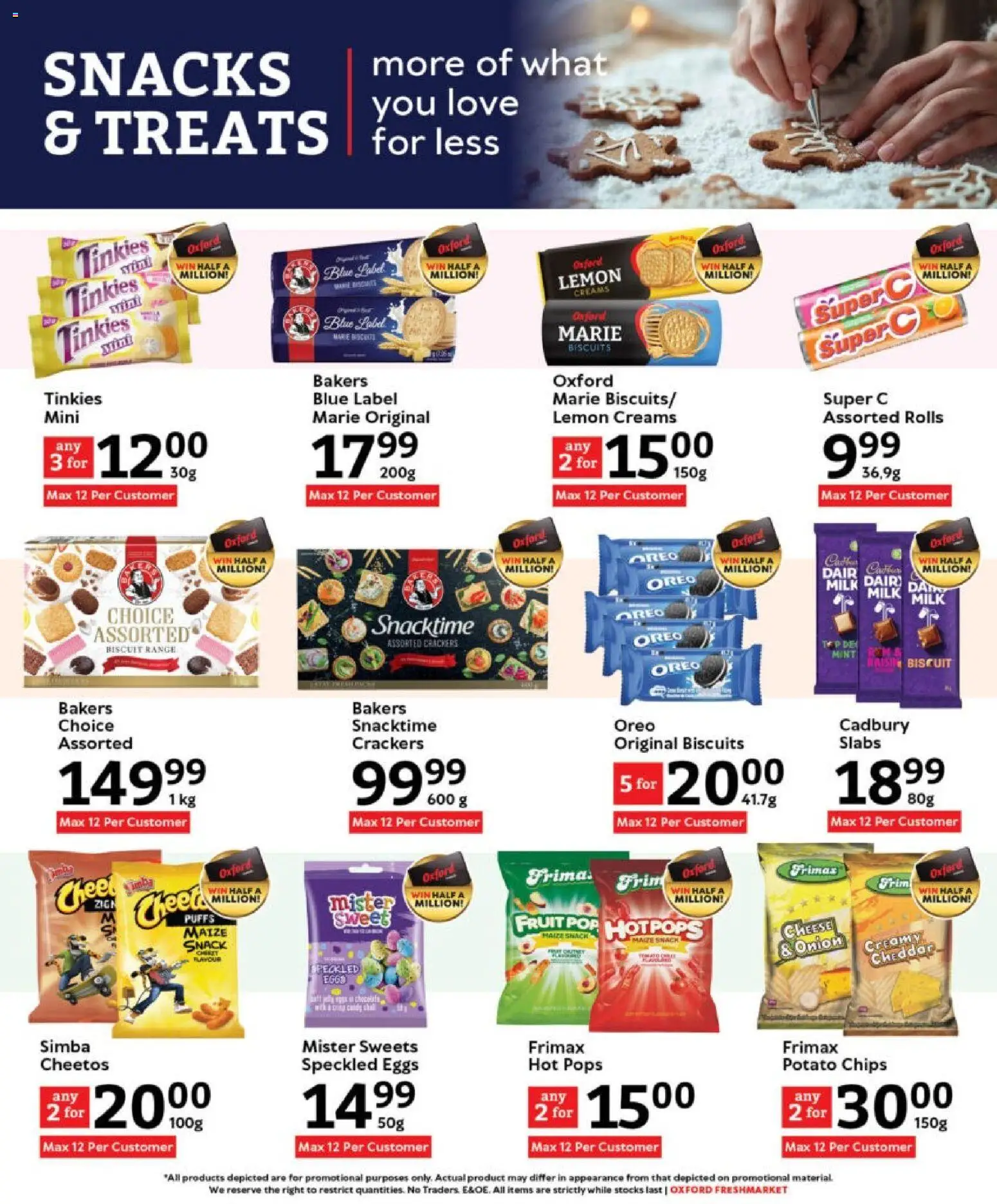 New Oxford Freshmarket catalogue – valid from 19.11.2025 | Page: 12 | Products: Biscuits, Snacks, Chips, Fruit