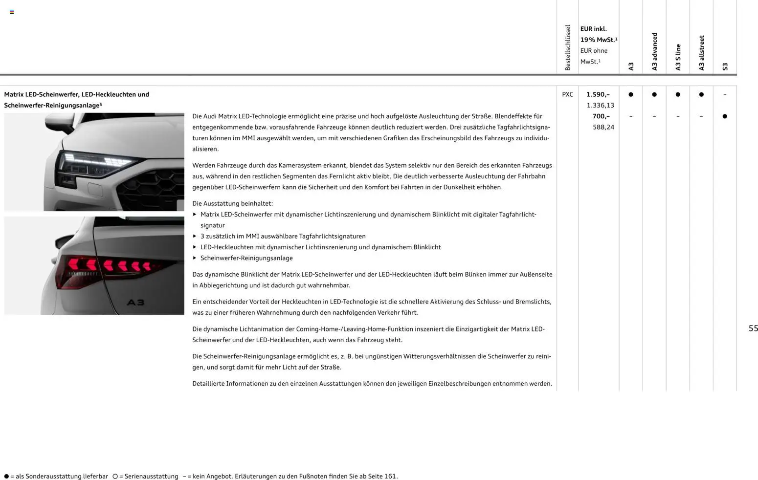 Audi A3 – gültig ab 28.10.2025 | Seite: 55