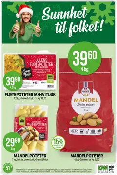 Forhåndsvisning av FLØTEPOTETER M/HVITLØK, 1,2 kg, Grønn&Frisk, pr. kg 33,25 gyldig fra 15.12.2025 | Side: 20